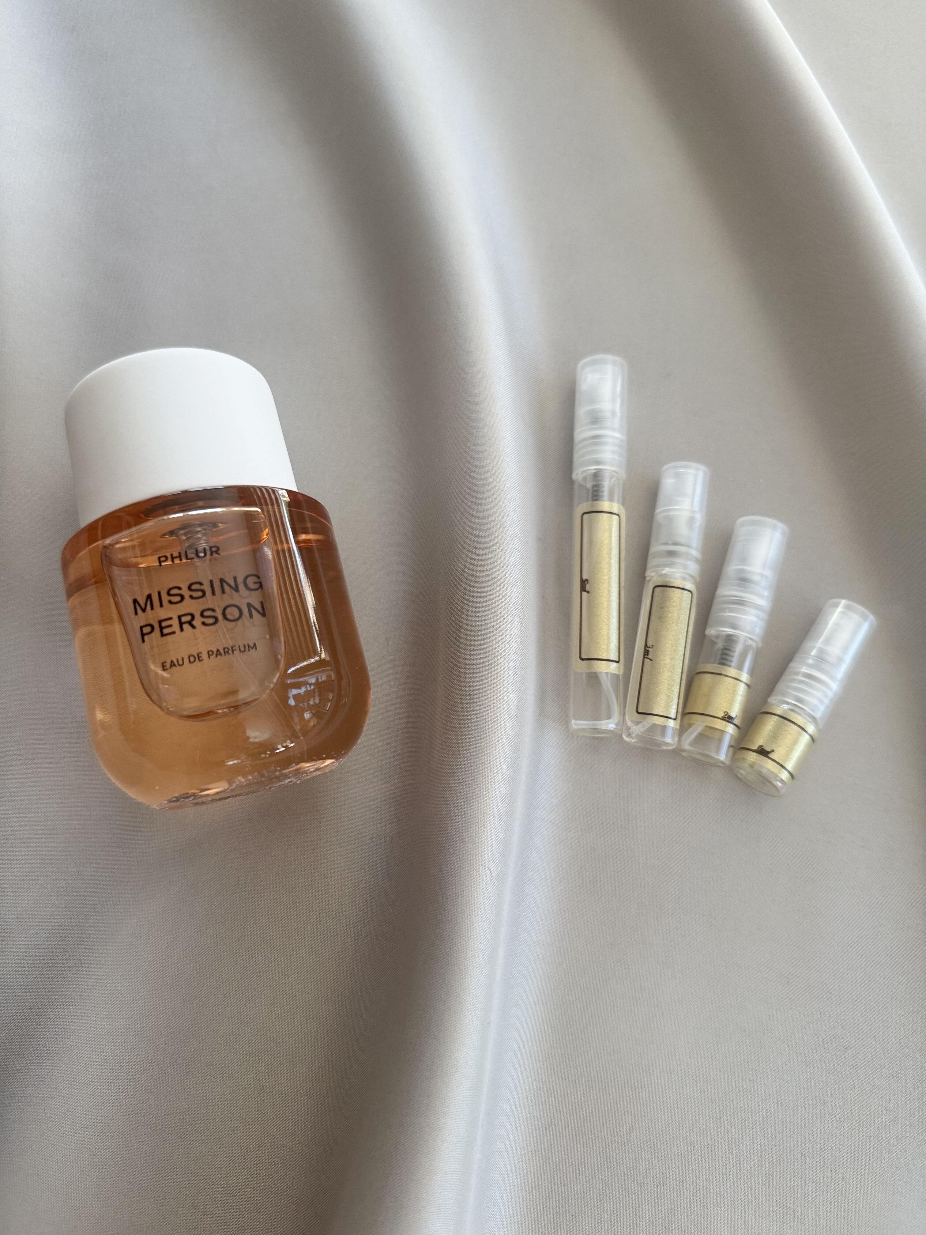 Phlur Missing Person Perfume with sample bottles