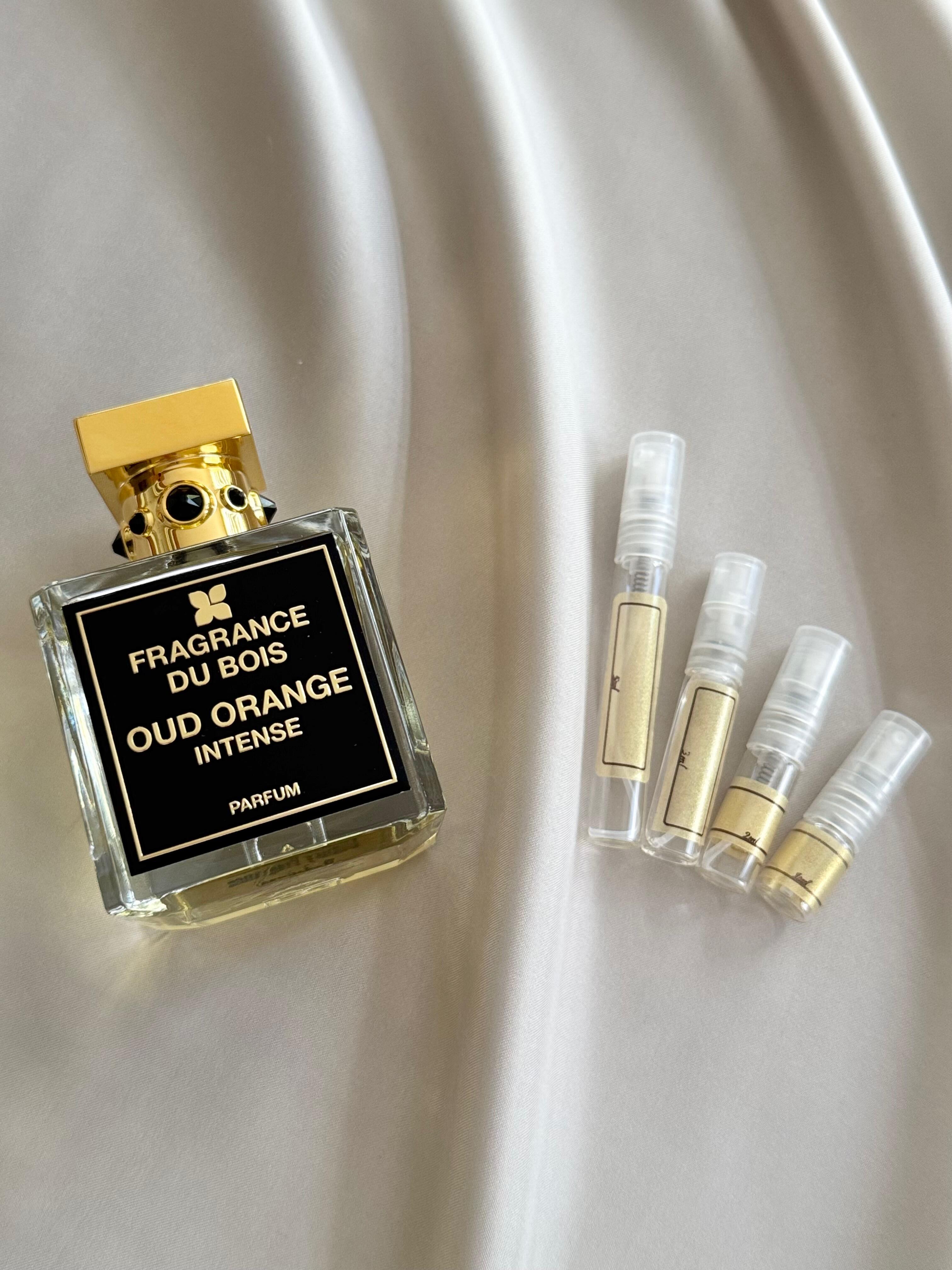 Fragrance Du Bois Oud Orange Intense with sample bottles