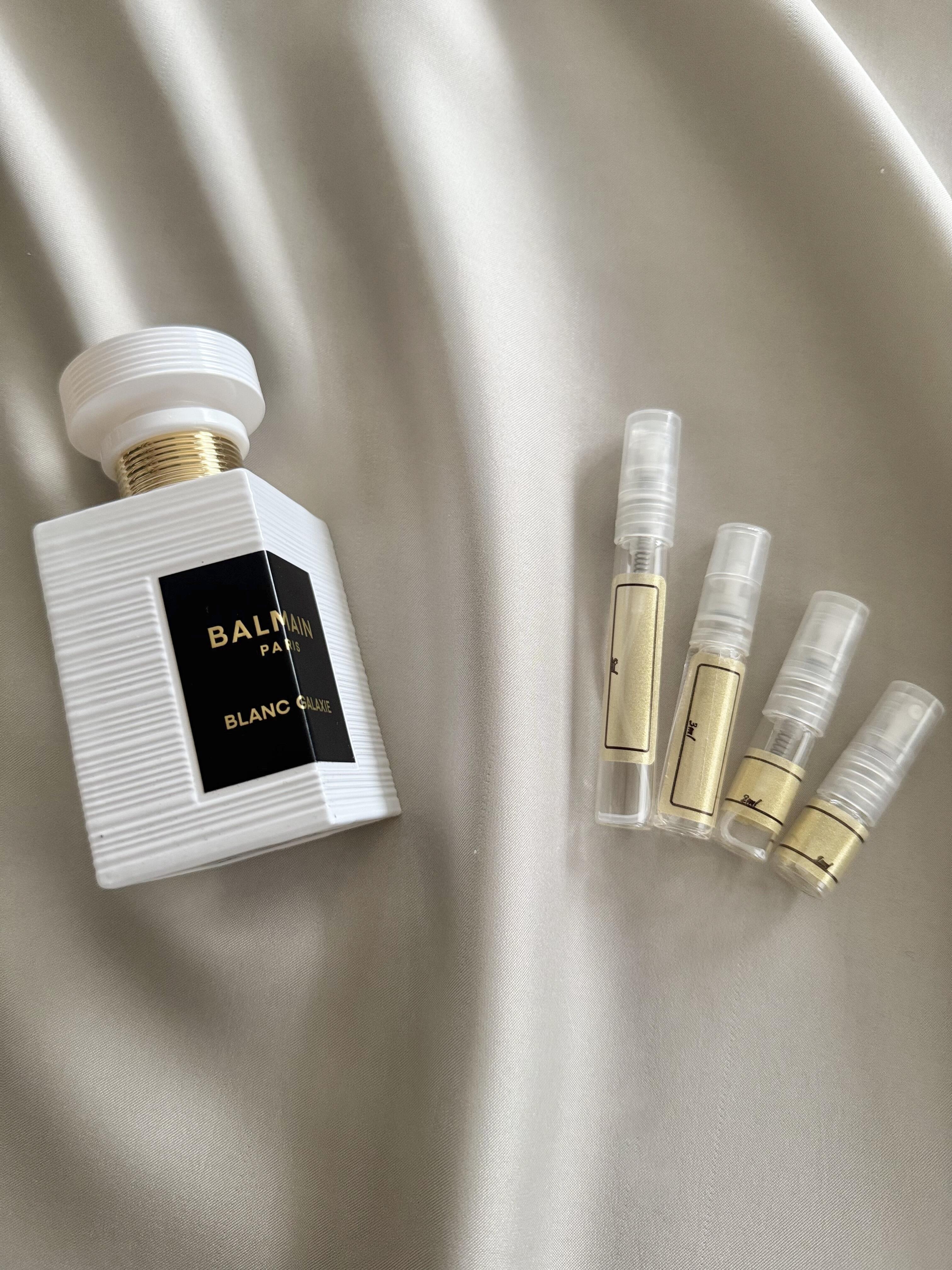 Balmain Paris Blanc Galaxie with sample bottles