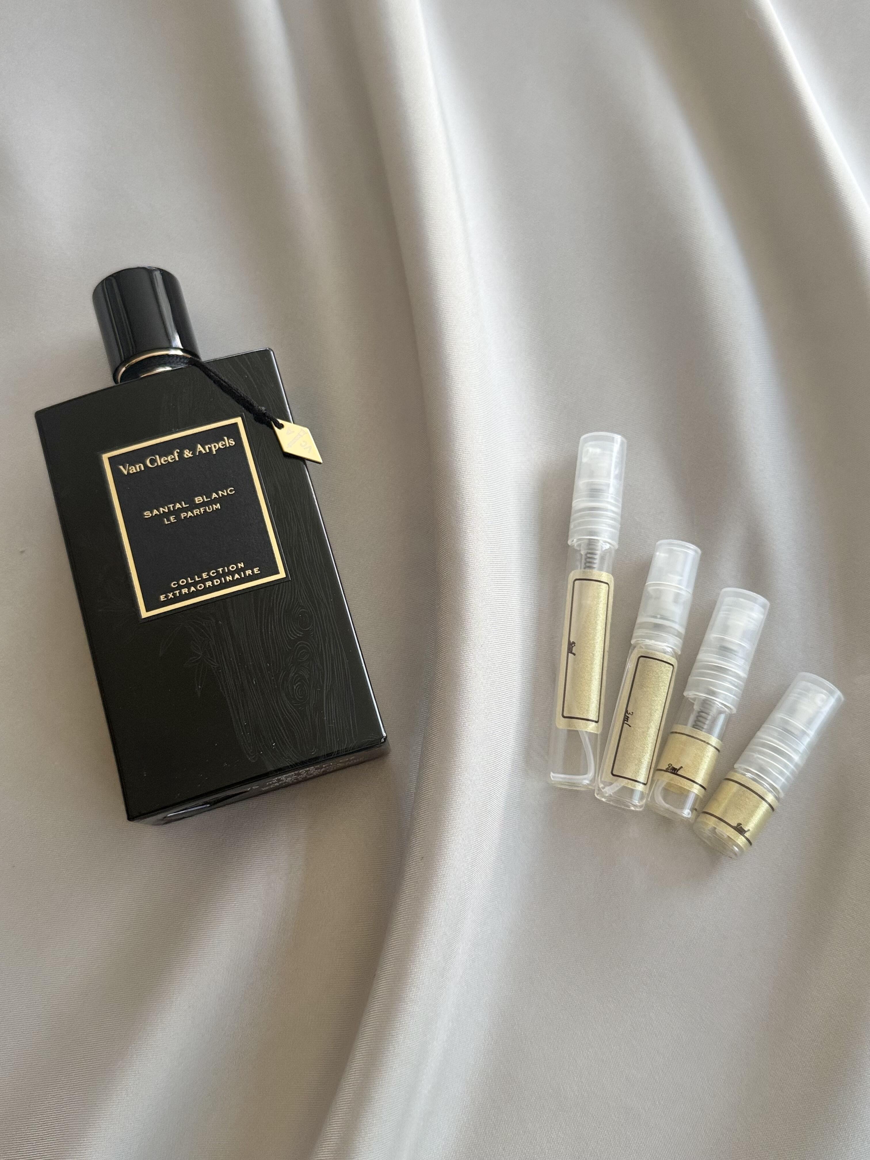 Van Cleef & Arpels Santal Blanc Le Parfum with sample bottles
