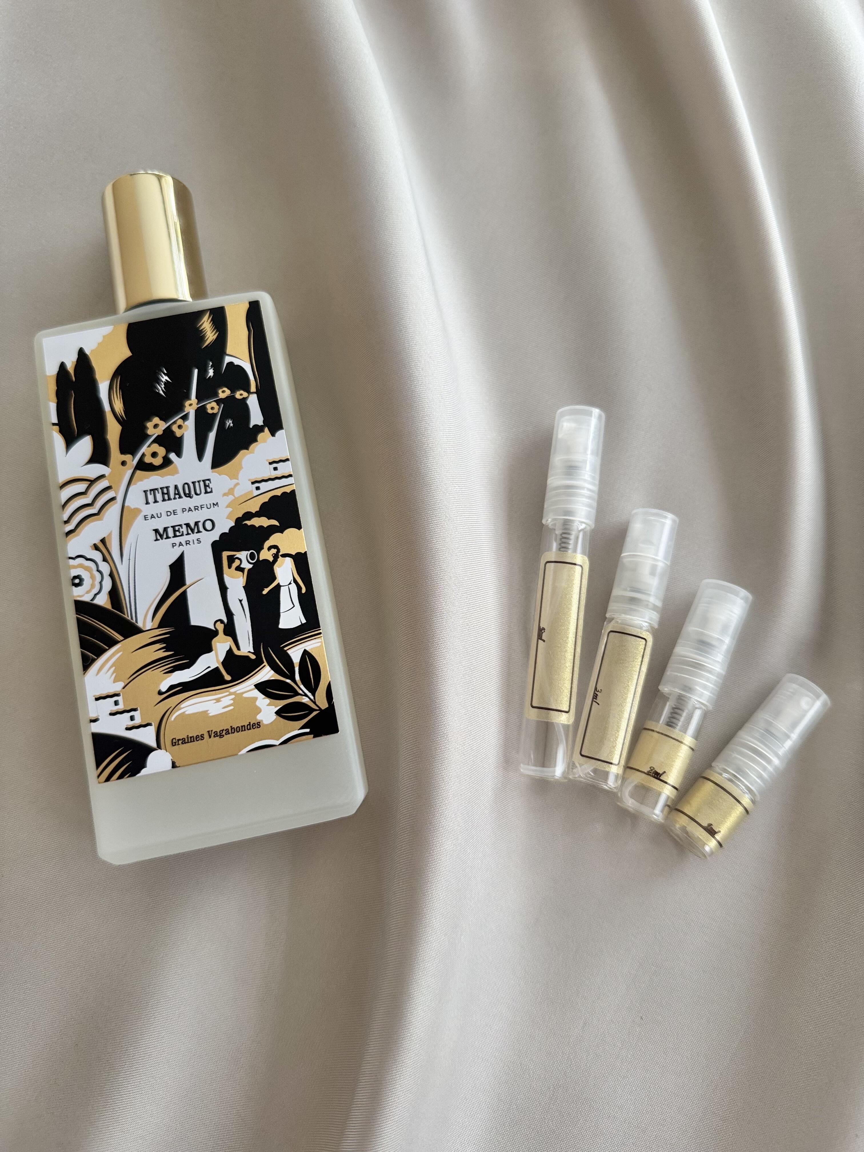 Memo Paris Ithaque with sample bottles