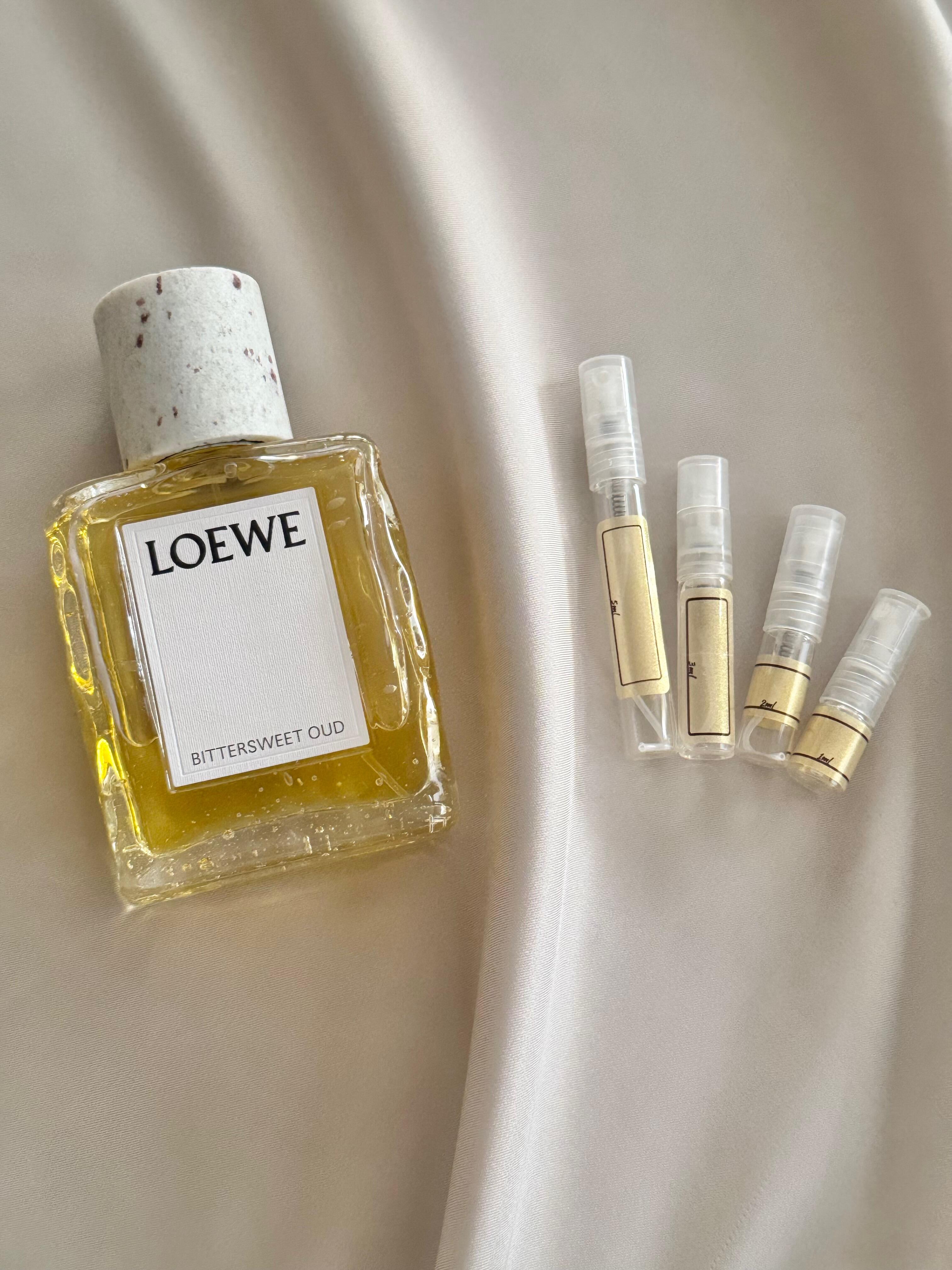 Loewe Bittersweet Oud with sample bottles
