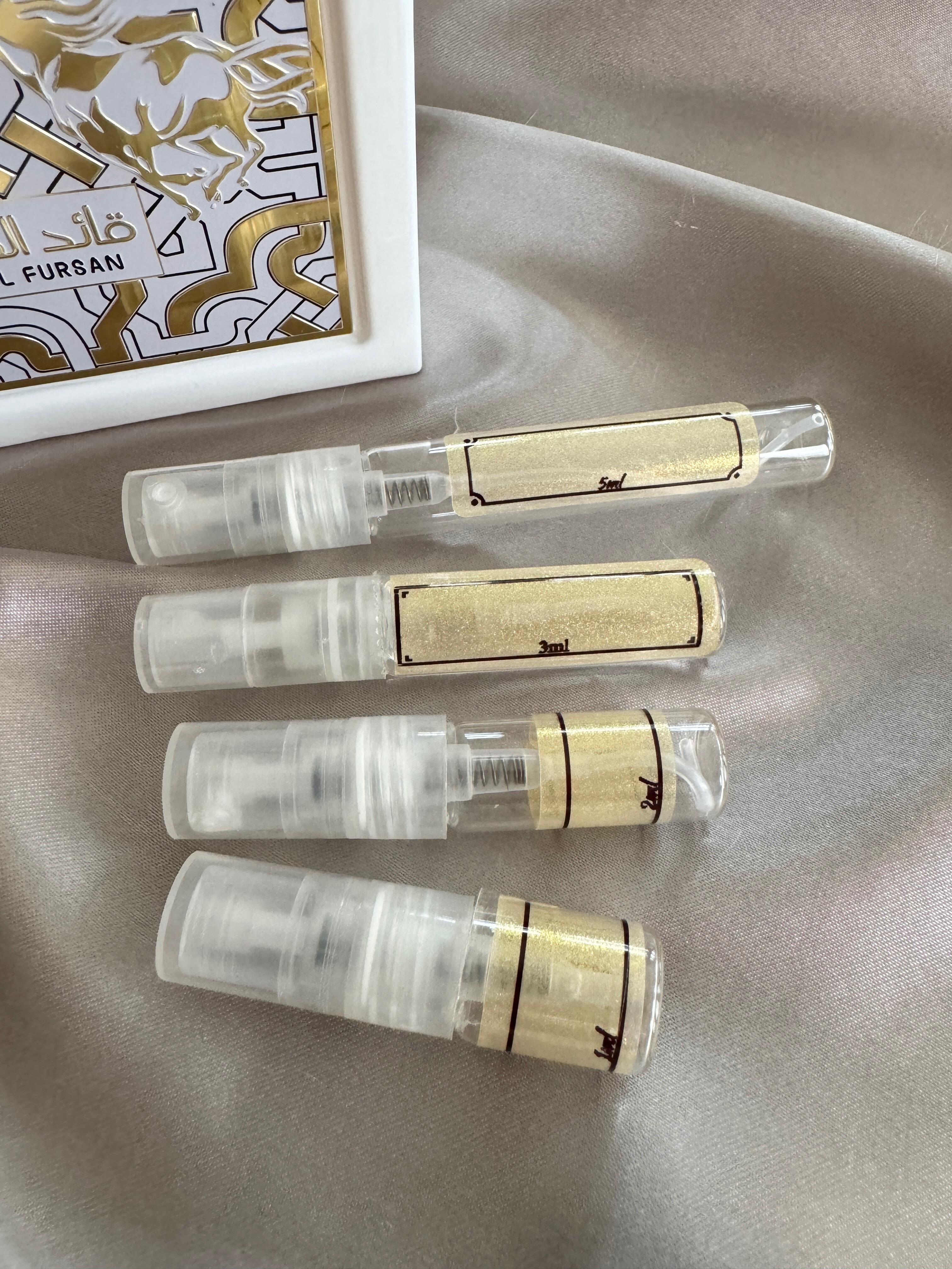 Lattafa Qaed Al Fursan Unlimited Perfume with sample bottles