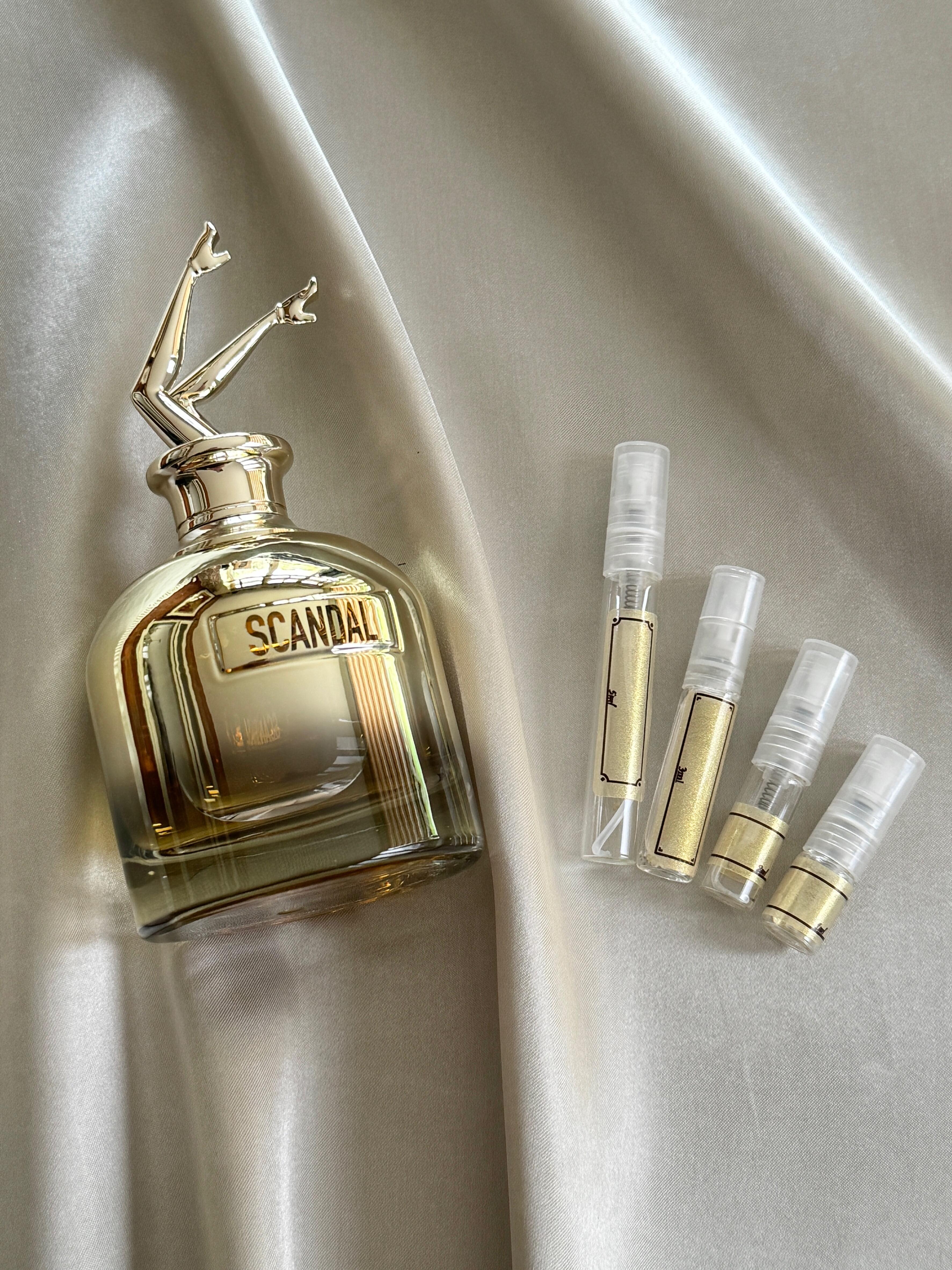 Jean Paul Gaultier Scandal Gold perfume with sample bottles