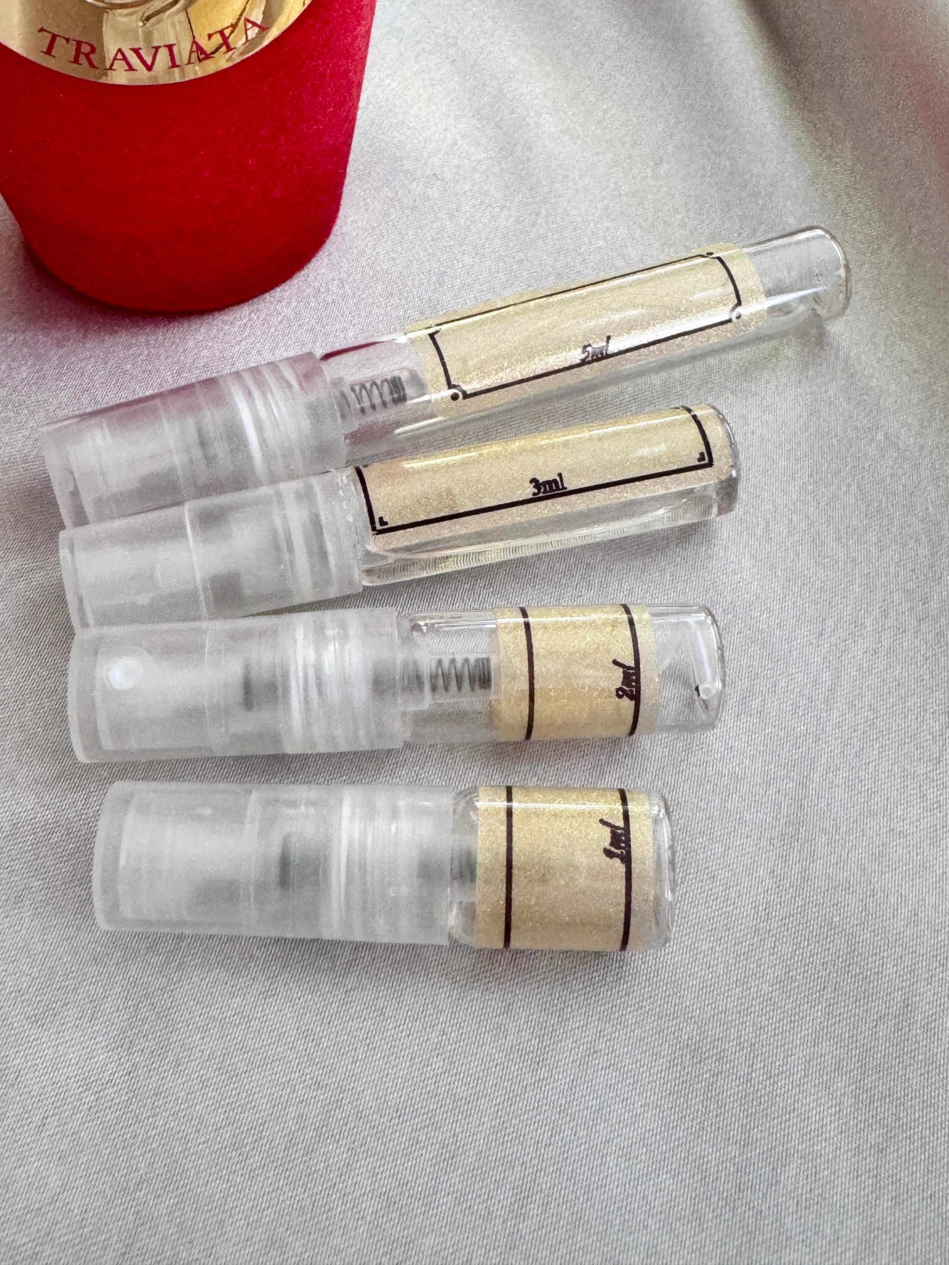 Sospiro Traviata perfume with sample bottles