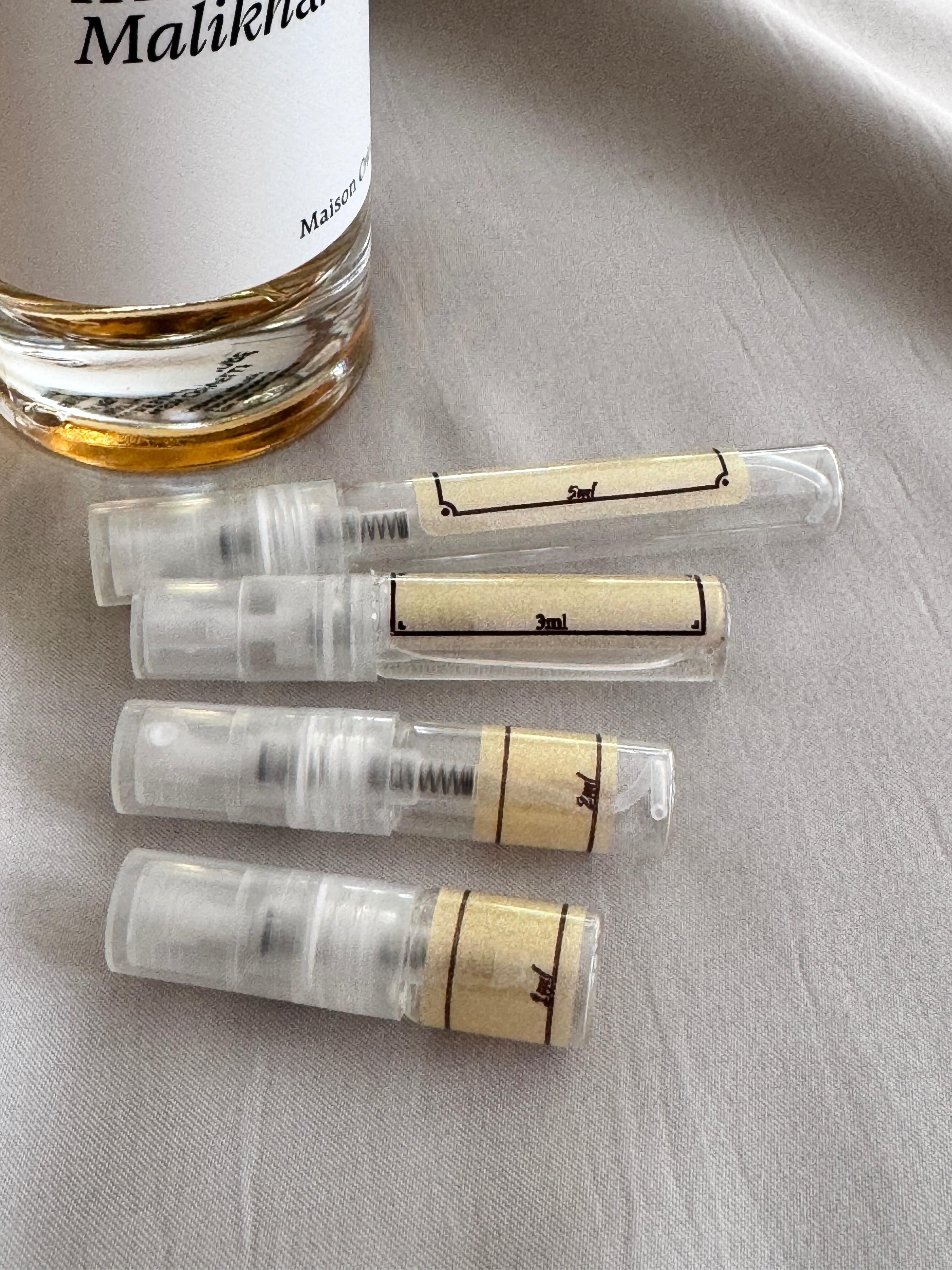 Maison Crivelli Iris Malikhan perfume with sample bottles