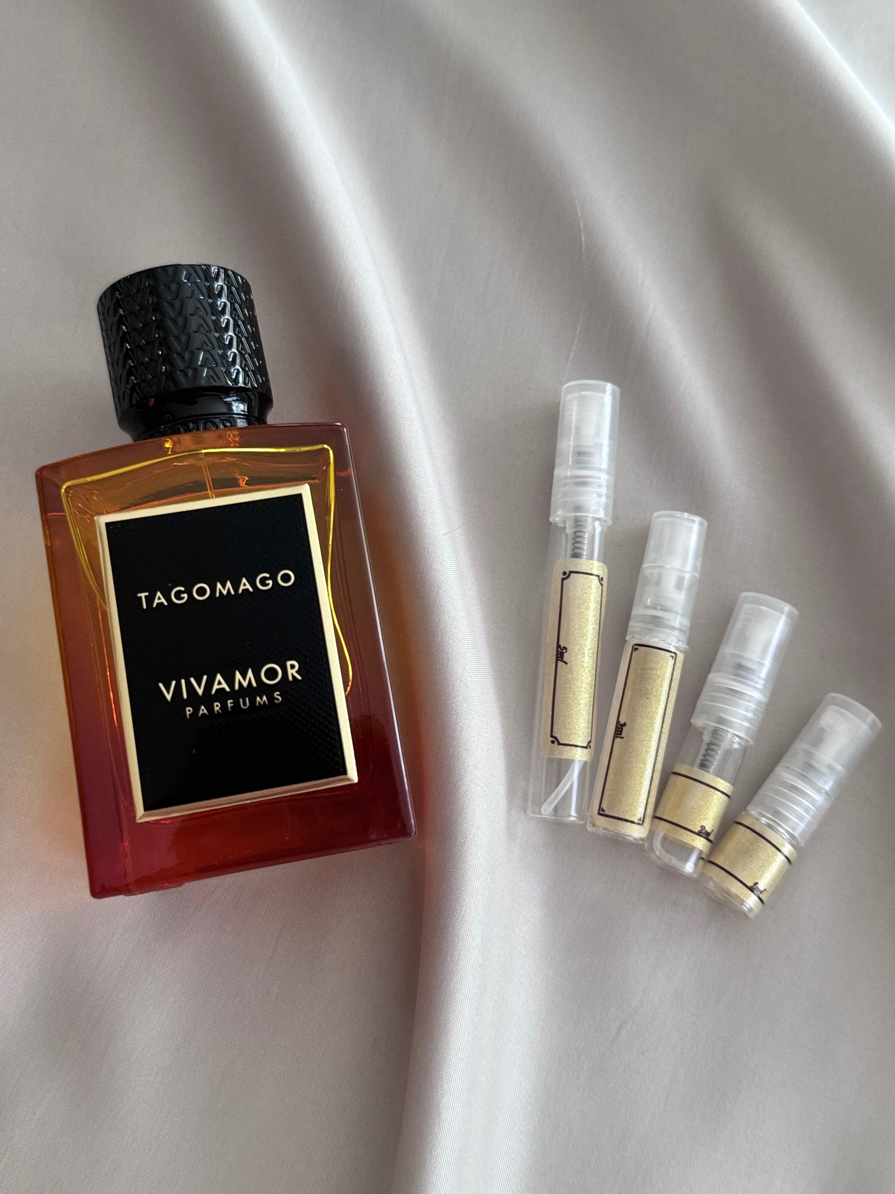 Vivamor Parfums Tagomago perfume with sample bottles