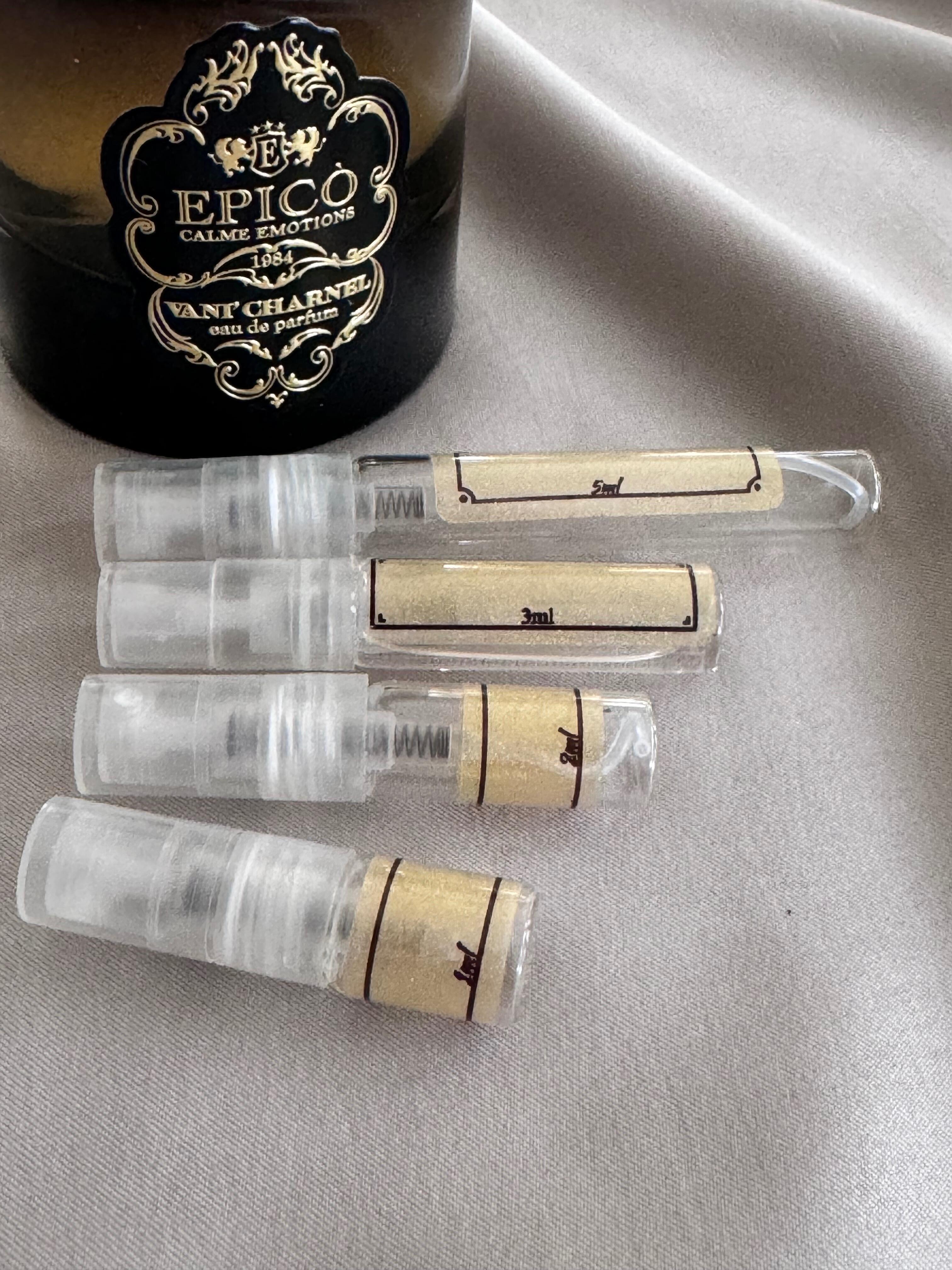 Epico Vani Charnel perfume with sample bottles