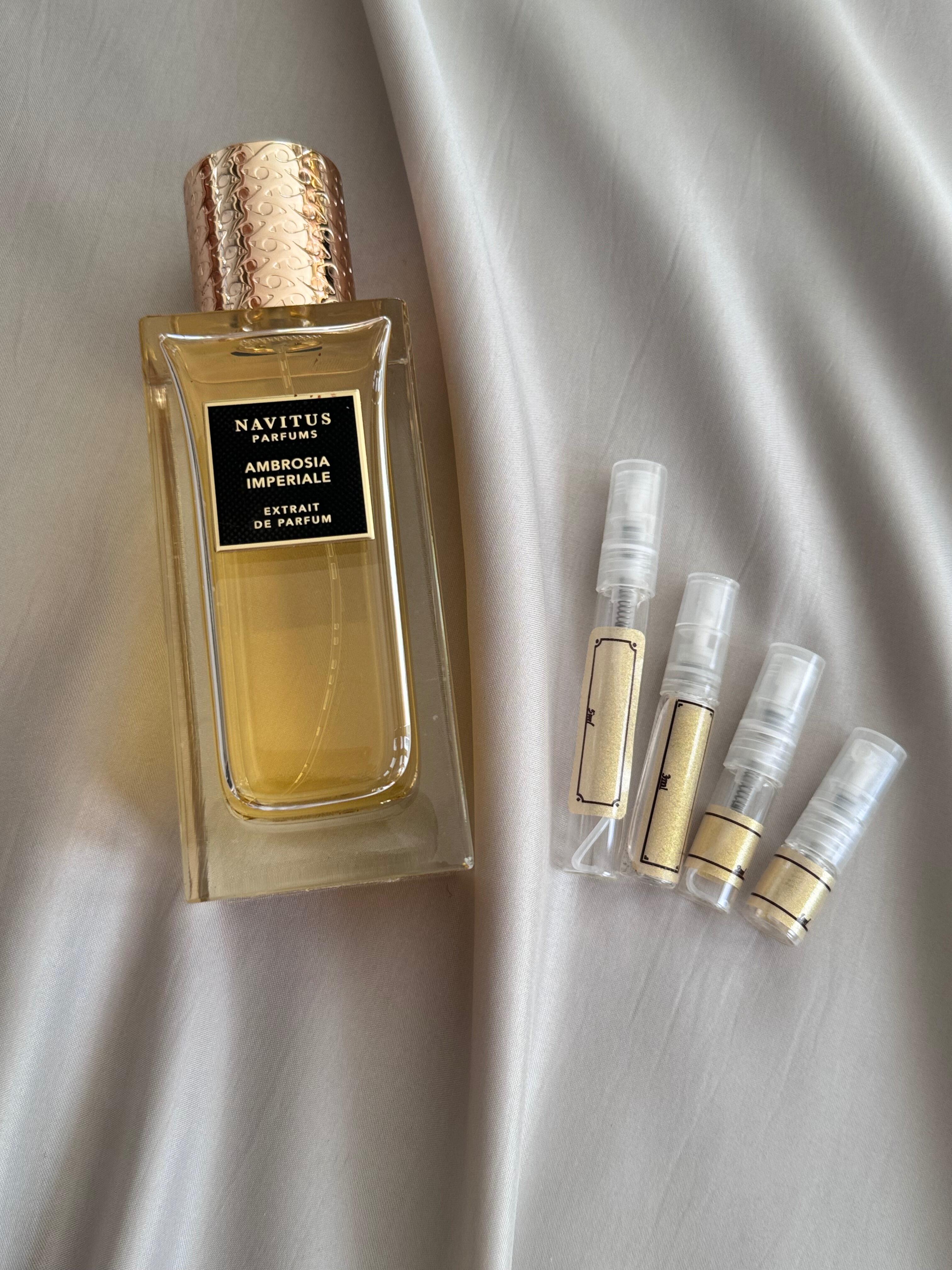 Navitus Parfums Ambrosia Imperiale perfume with sample bottles