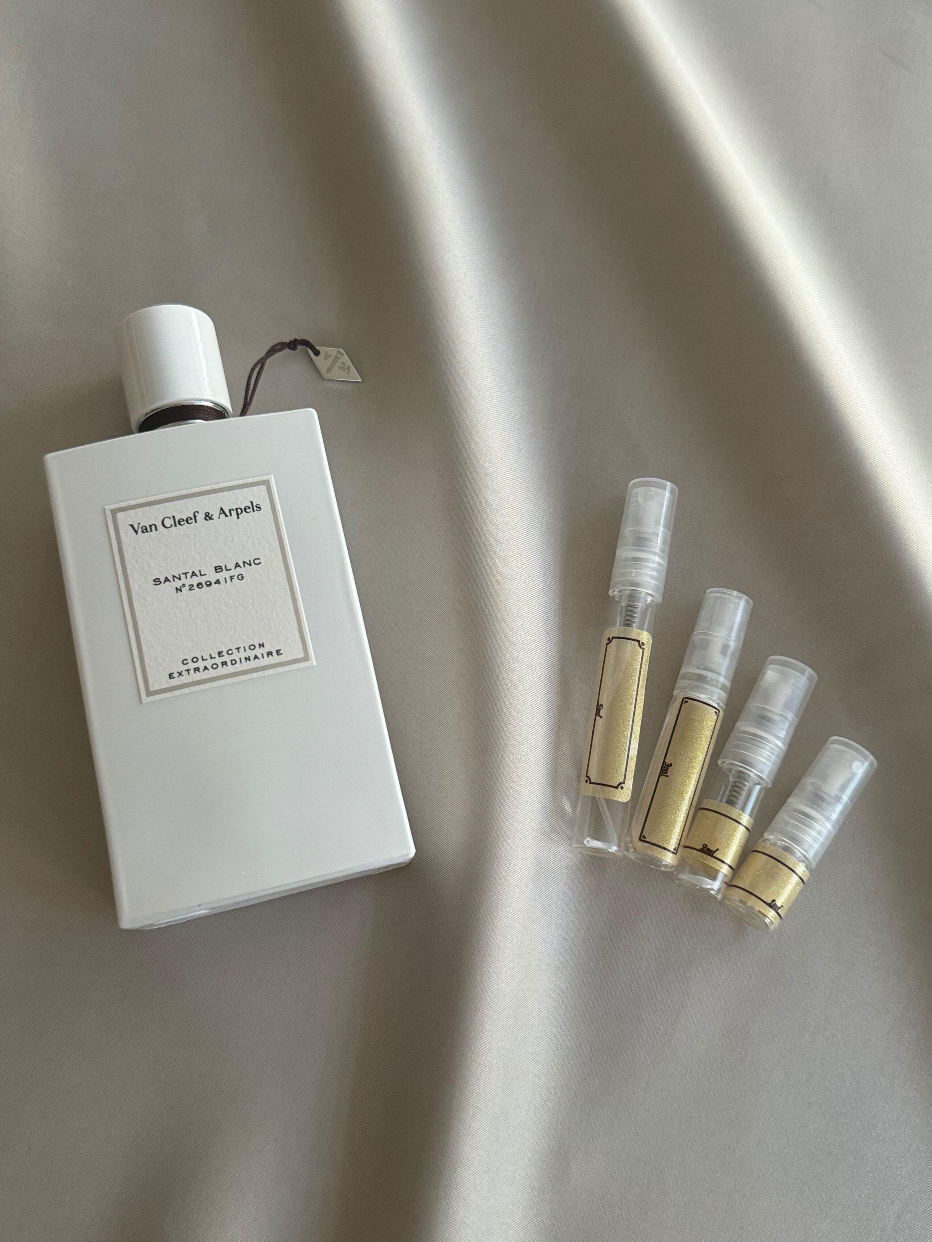 Van Cleef & Arpels Santal Blanc perfume with sample bottles