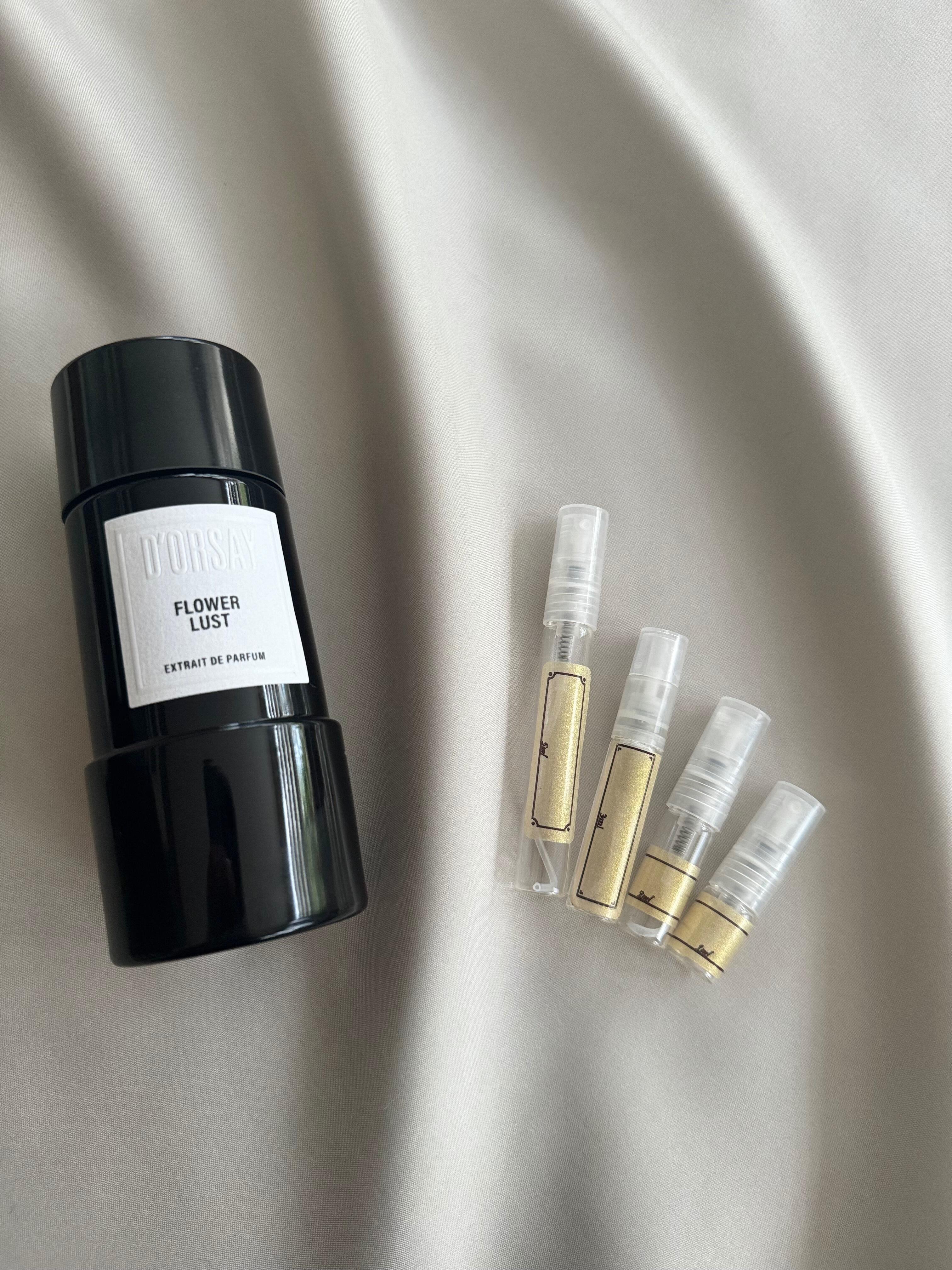 D'ORSAY Flower Lust perfume with sample bottles