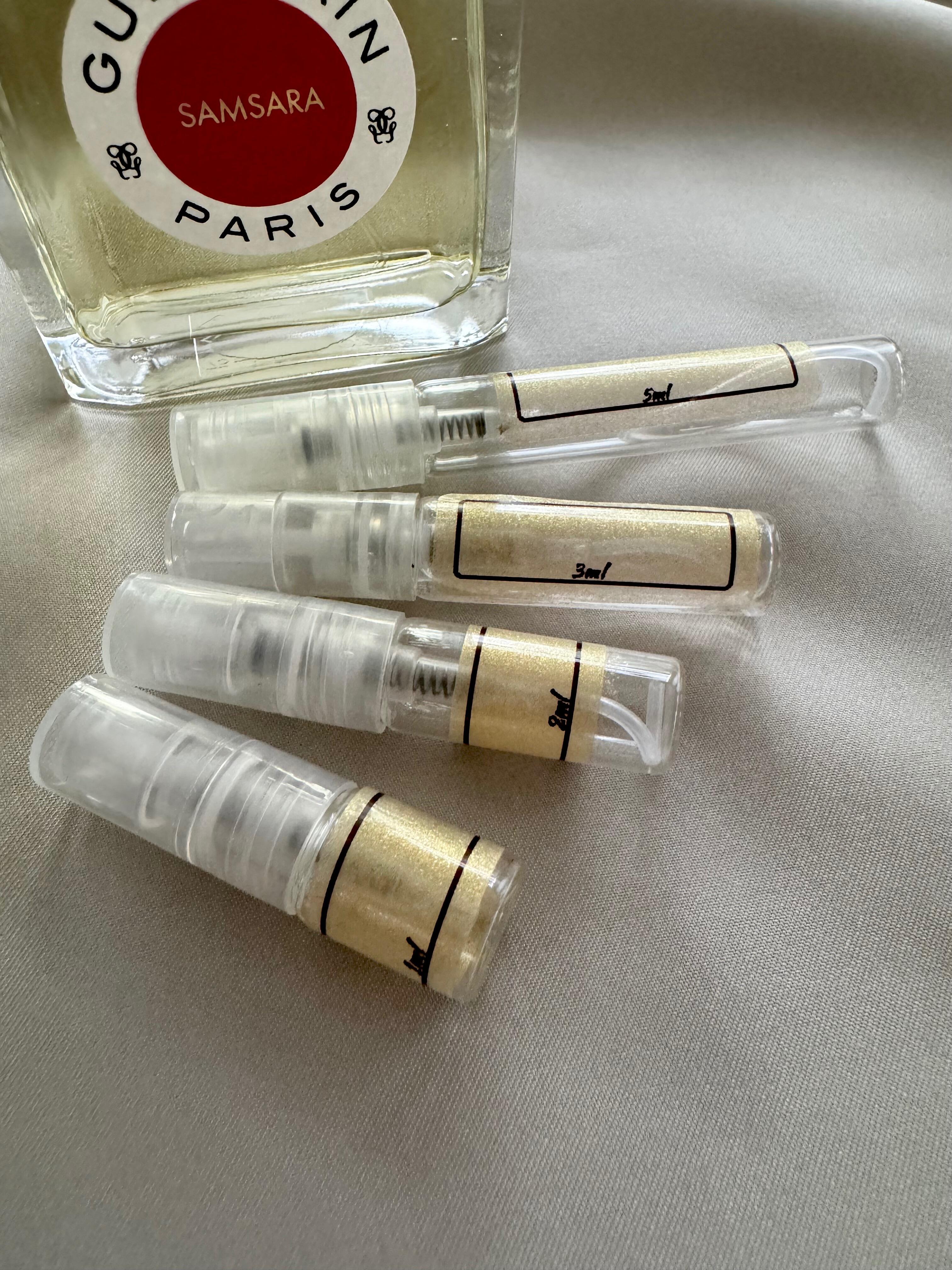 Guerlain Samsara perfume with sample bottles