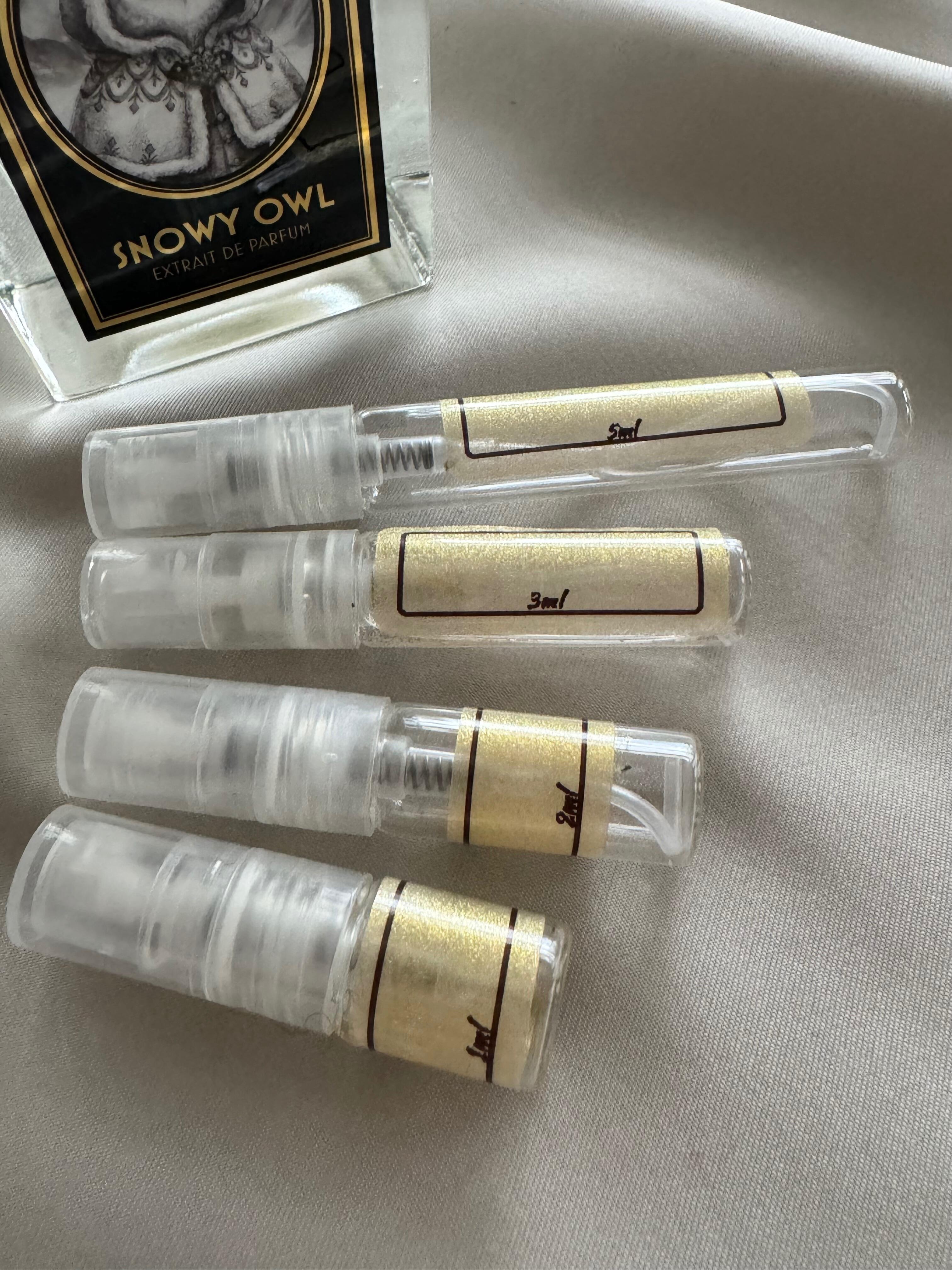 Zoologist Snowy Owl perfume with sample bottles