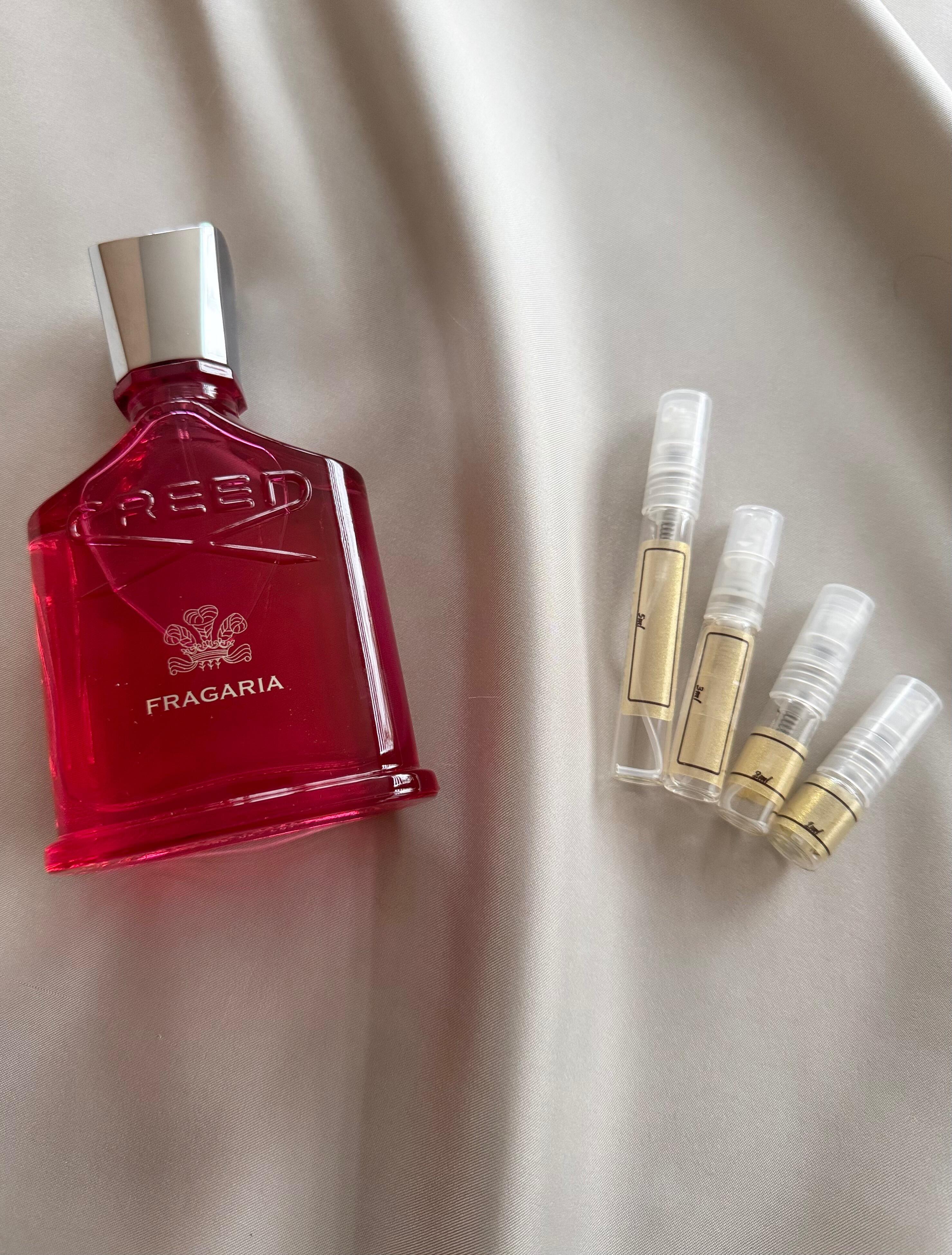 Creed Fragaria perfume with sample bottles