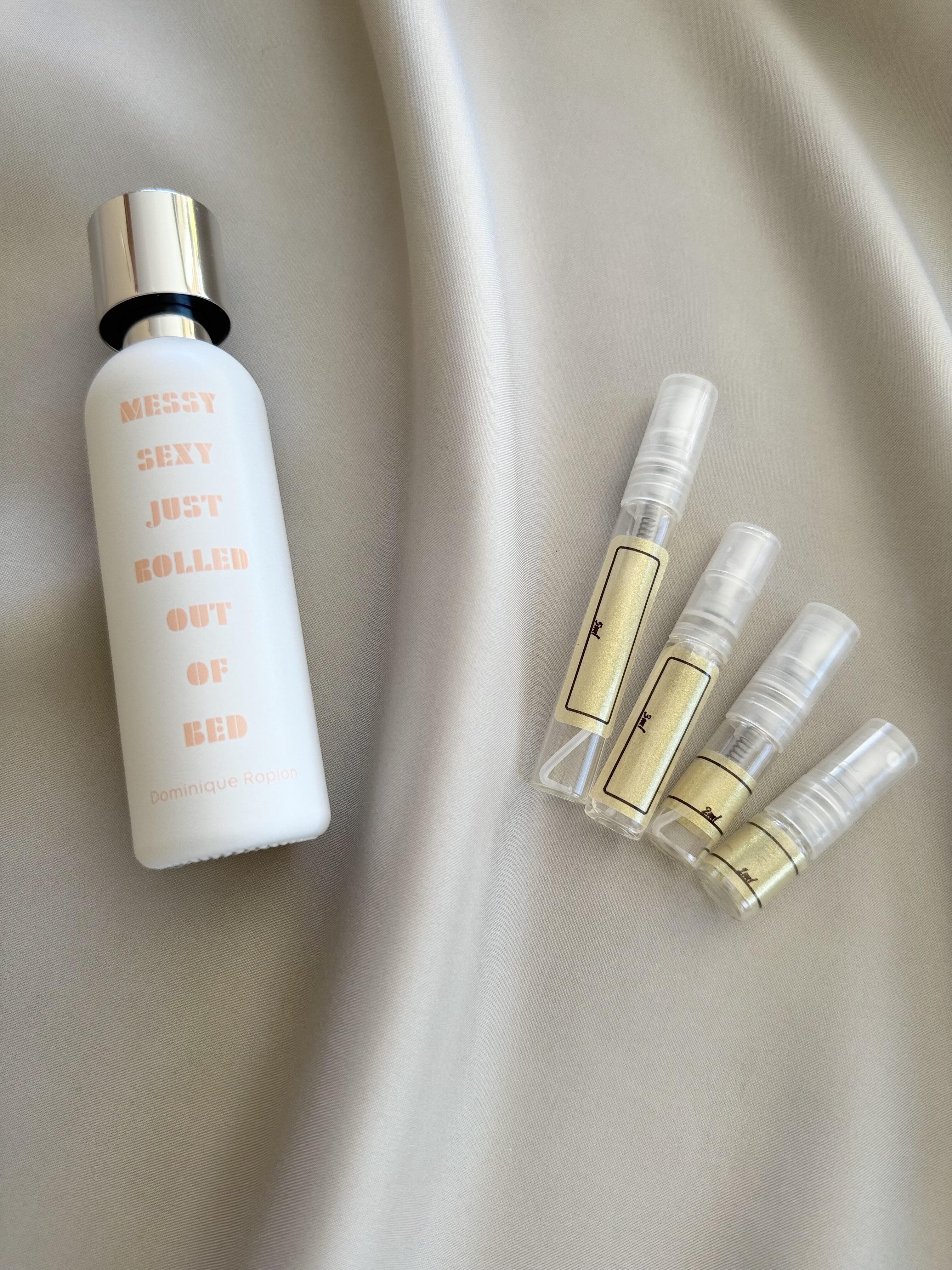 A Lab on Fire Messy Sexy Just Rolled out of Bed with sample bottles