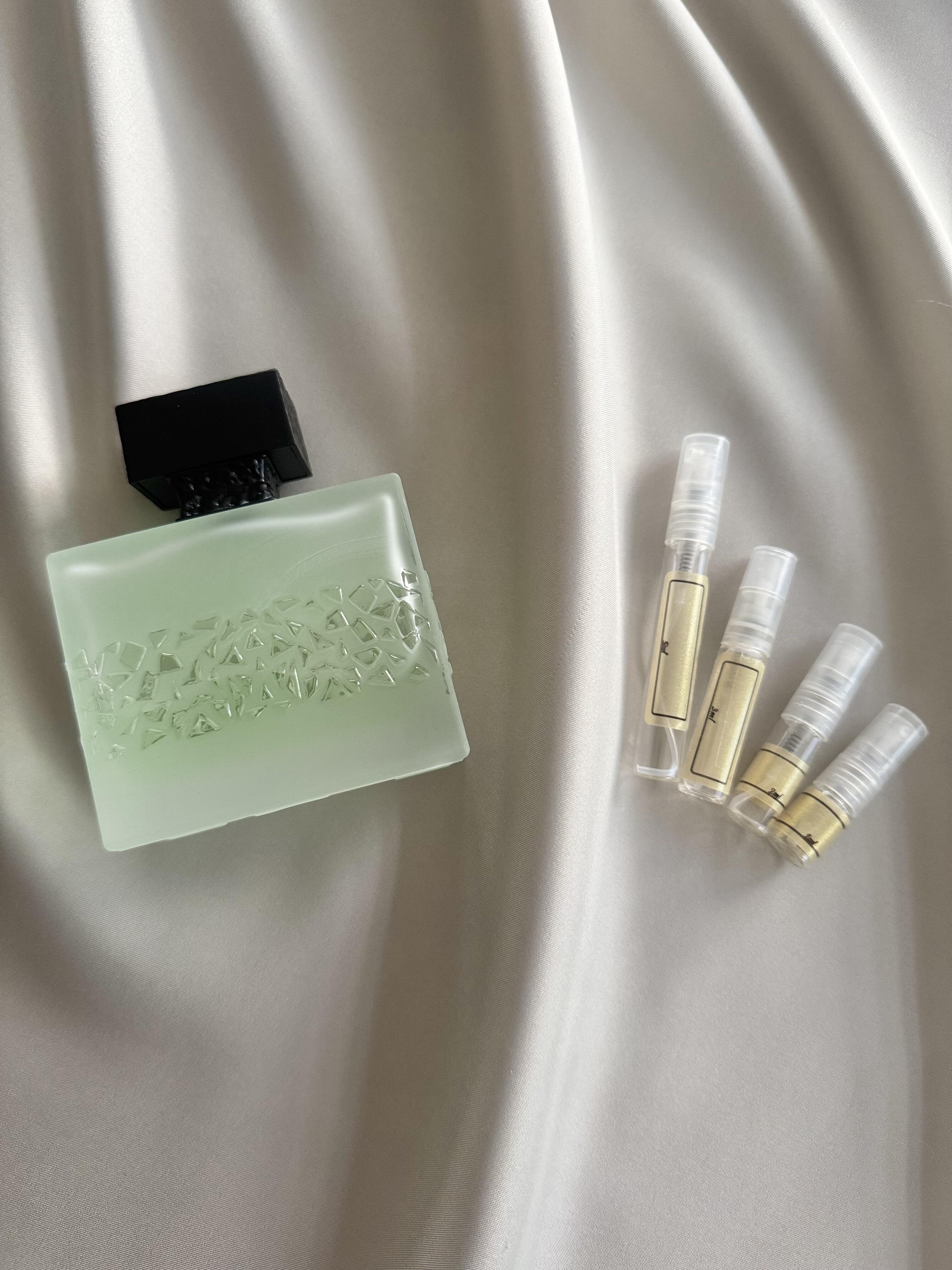 M Micallef GNTONIC Fragrance and sample bottles