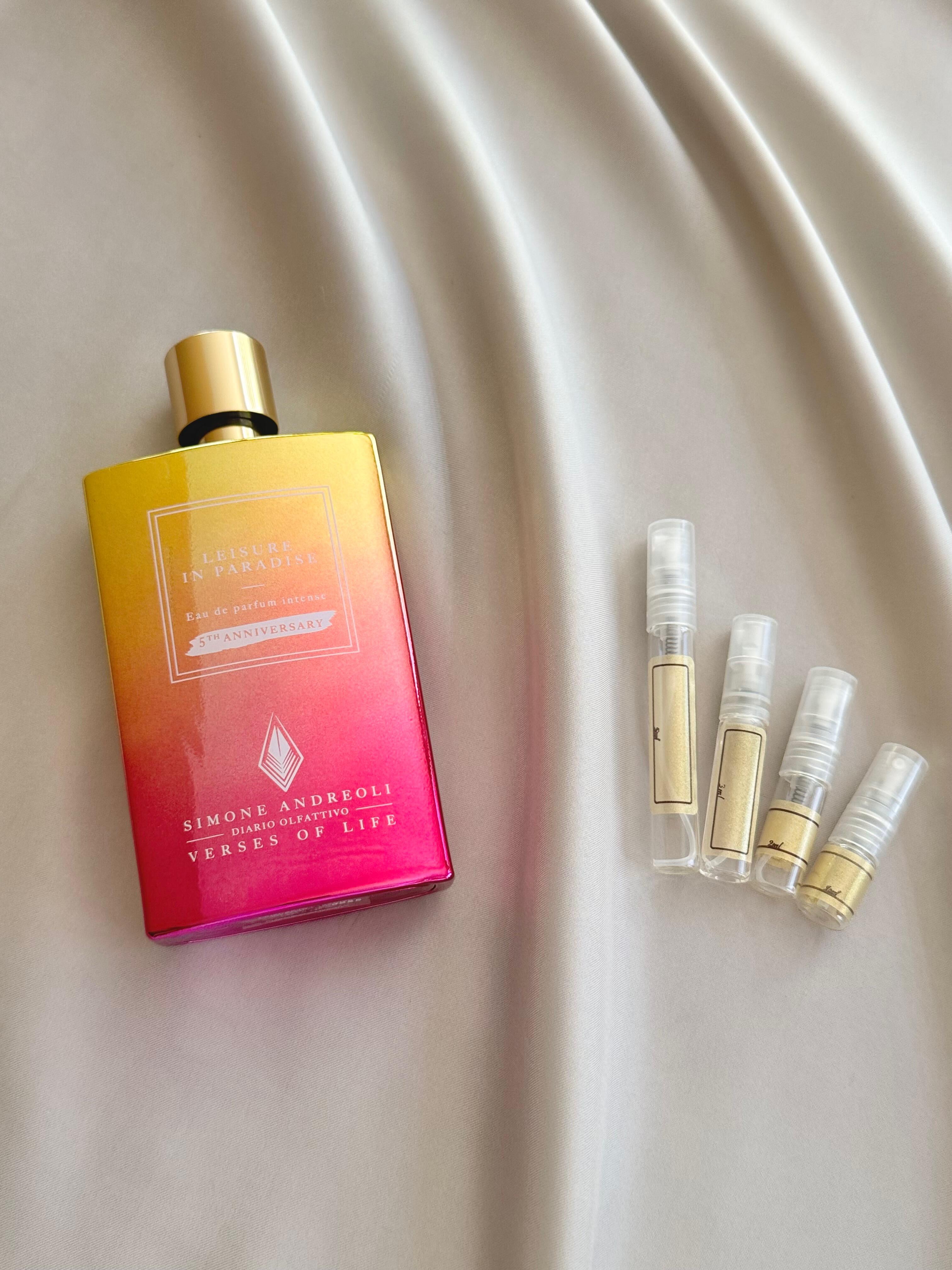 Simone Andreoli Leisure in Paradise with sample bottles