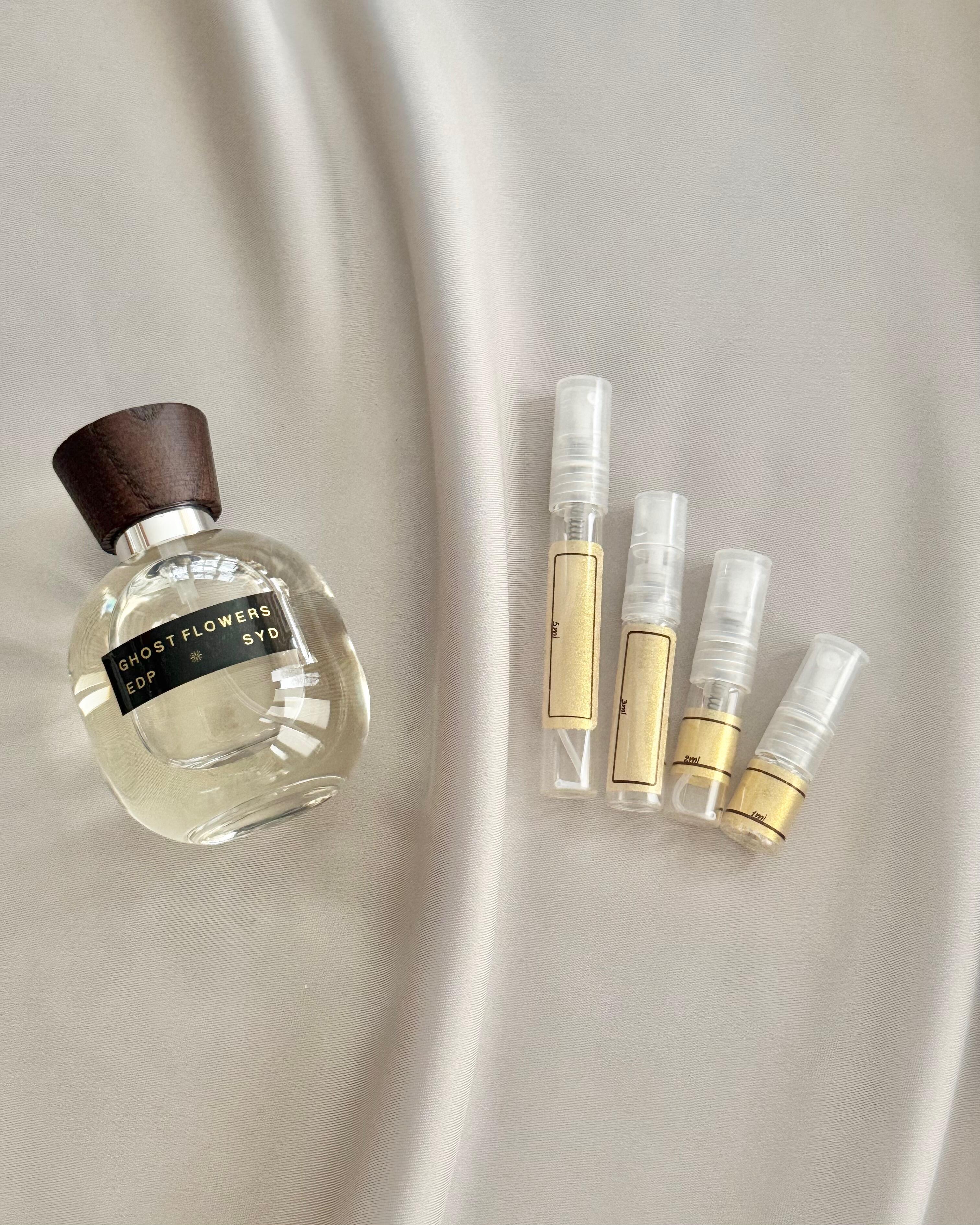 SYD Botanica Ghost Flowers with sample bottles