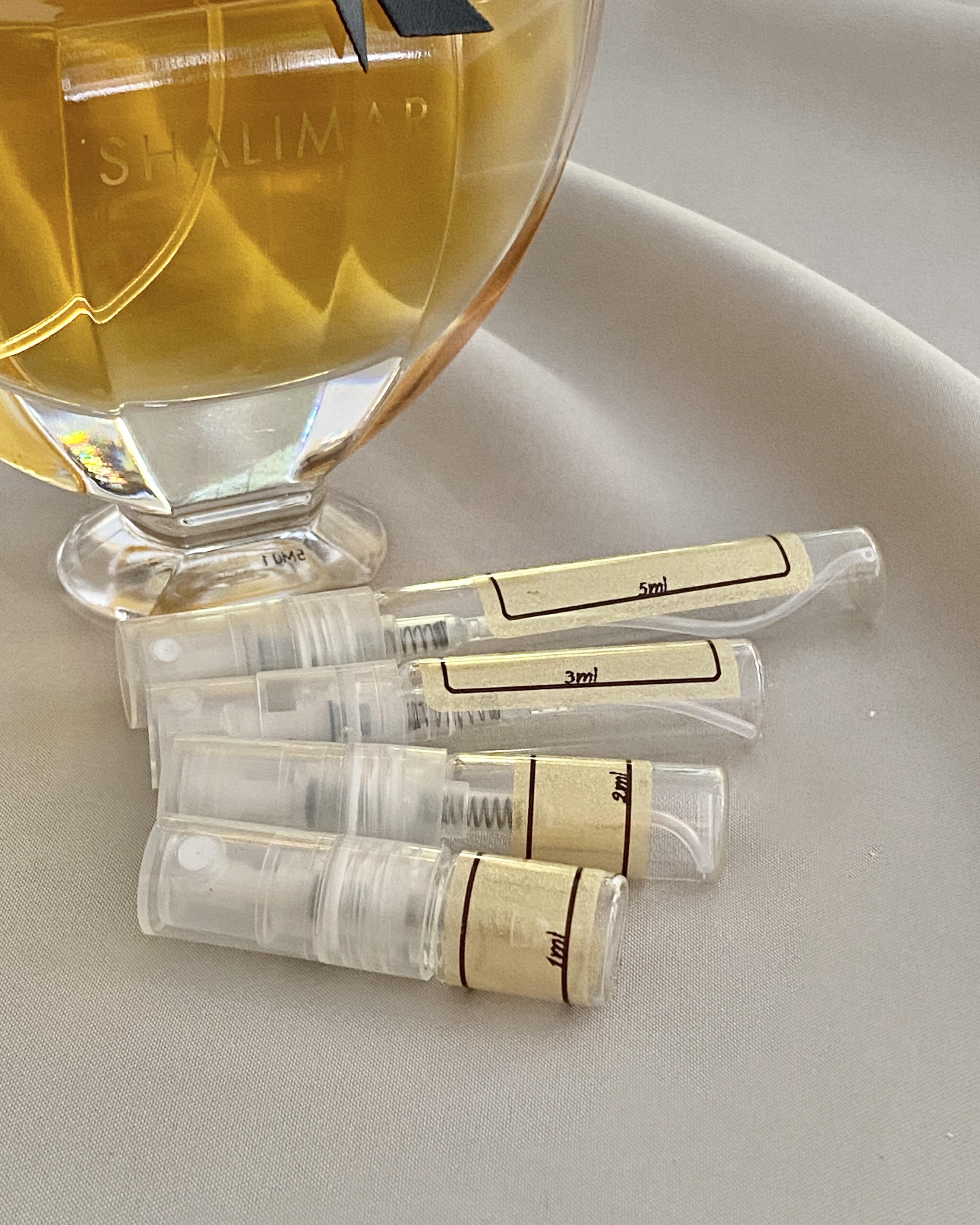Guerlain Shalimar perfume with sample bottles