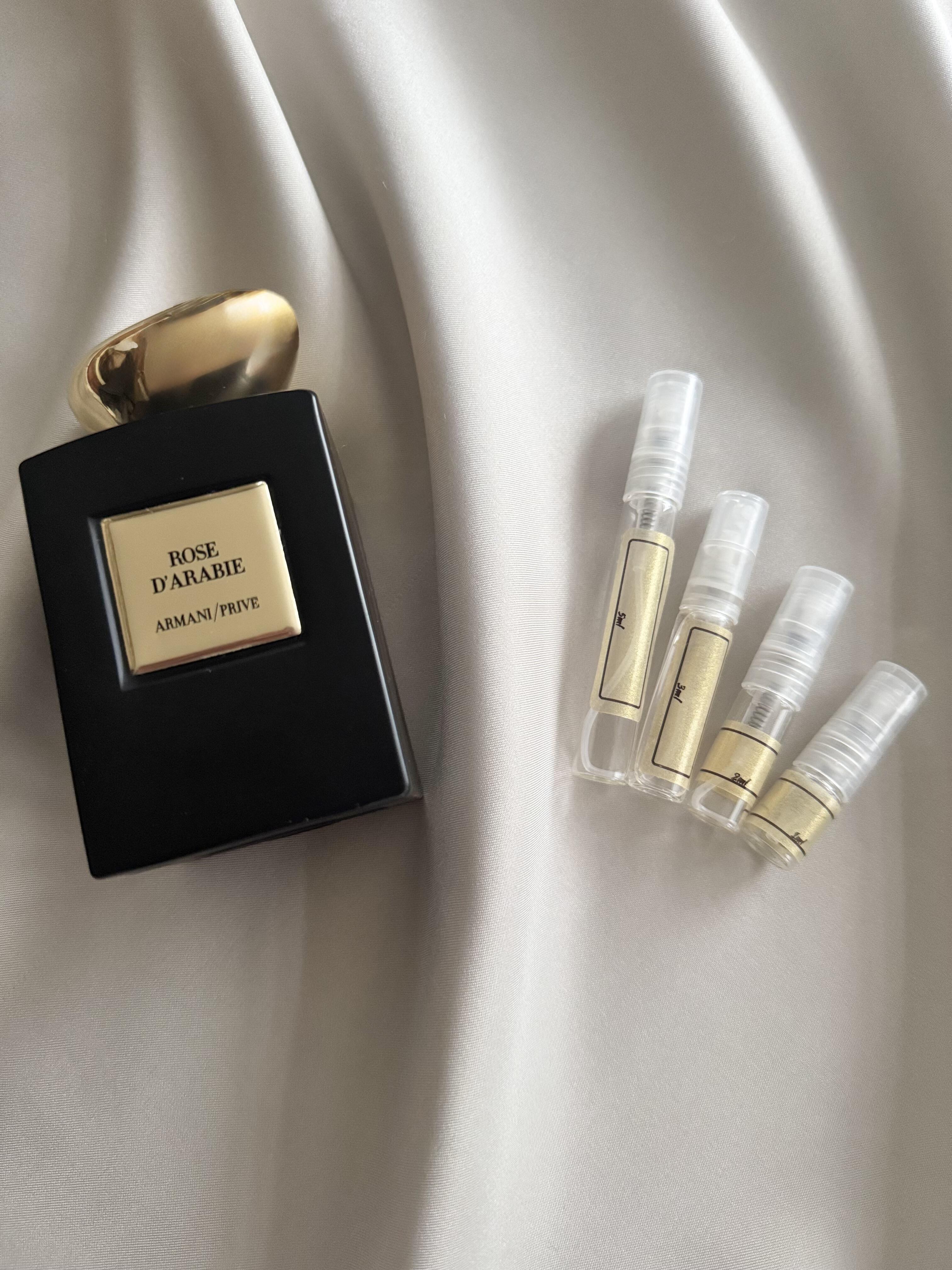 Armani Prive Rose d'Arabie perfume with sample bottles