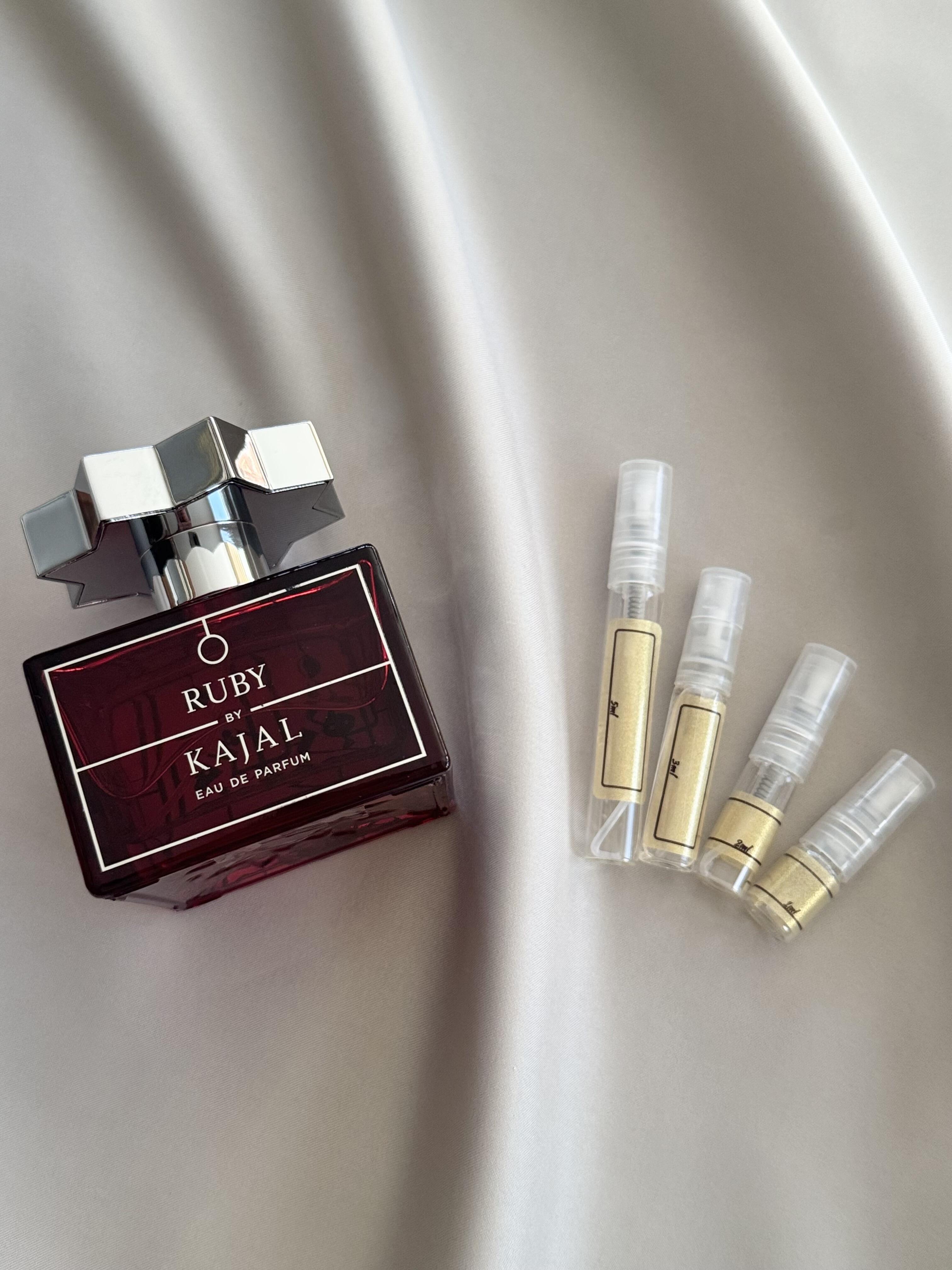Kajal Ruby with sample bottles