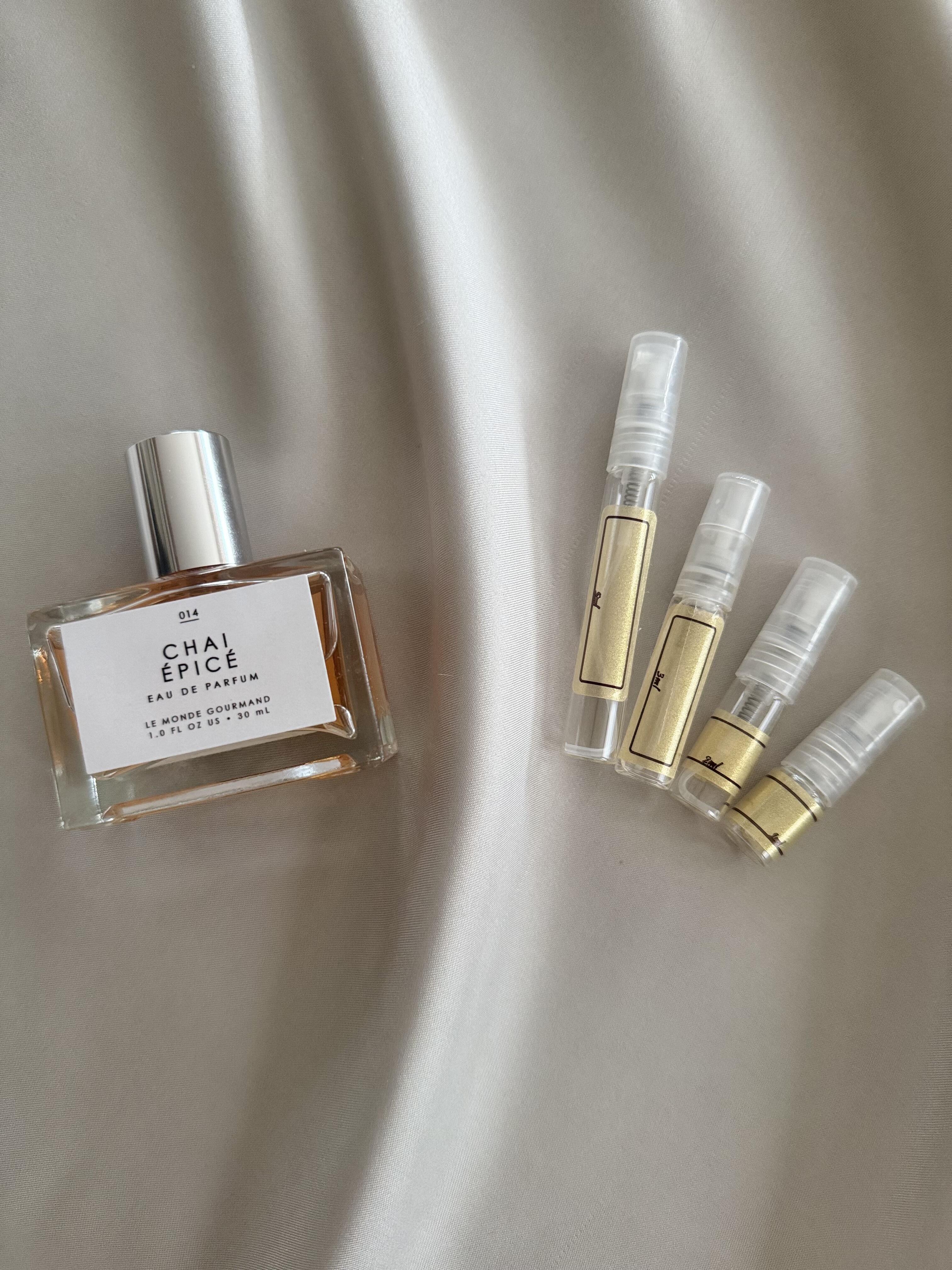 Le Monde Gourmand Chai Epice with sample bottles