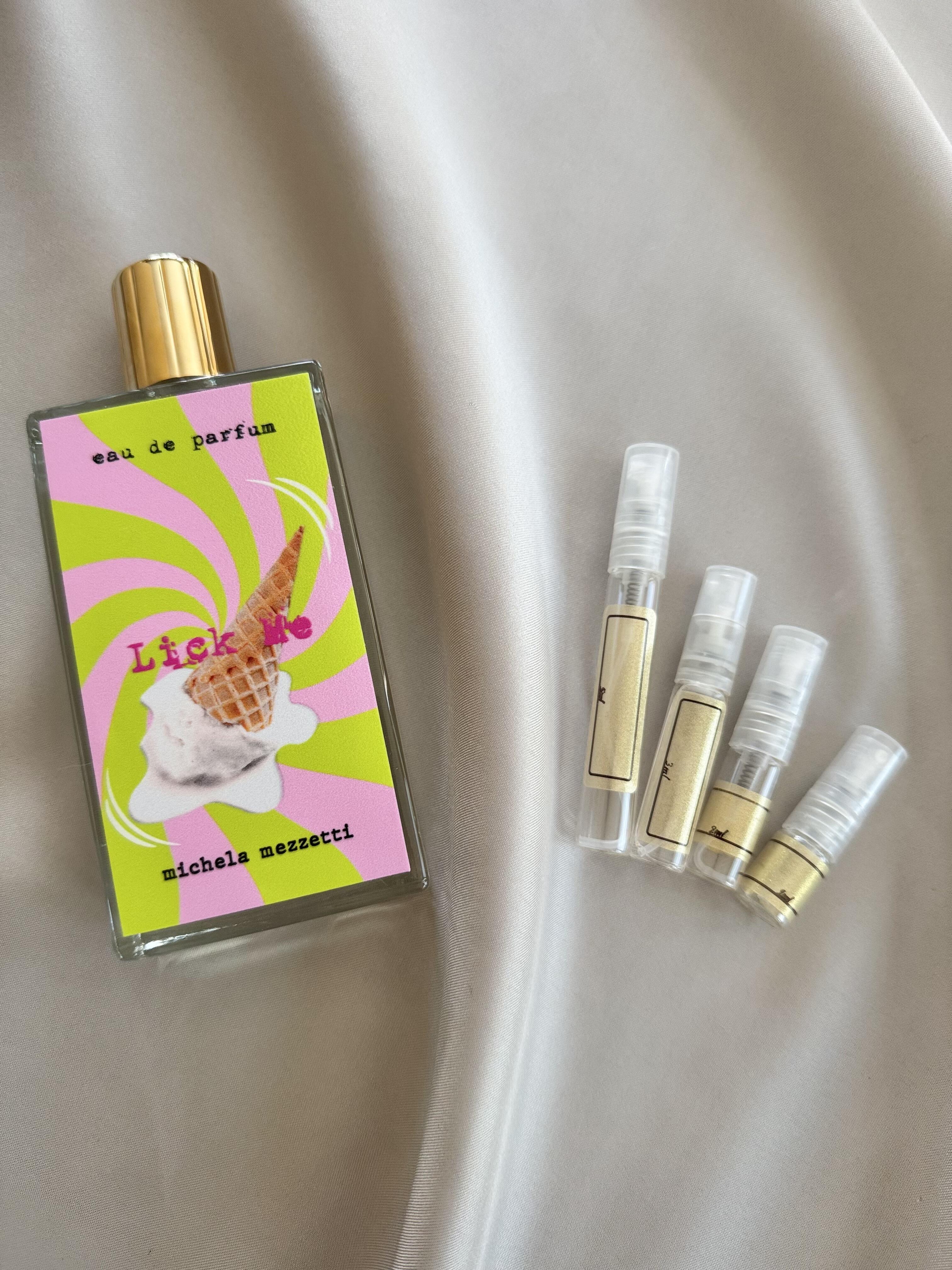 Michela Mezzetti Lick Me with sample bottles