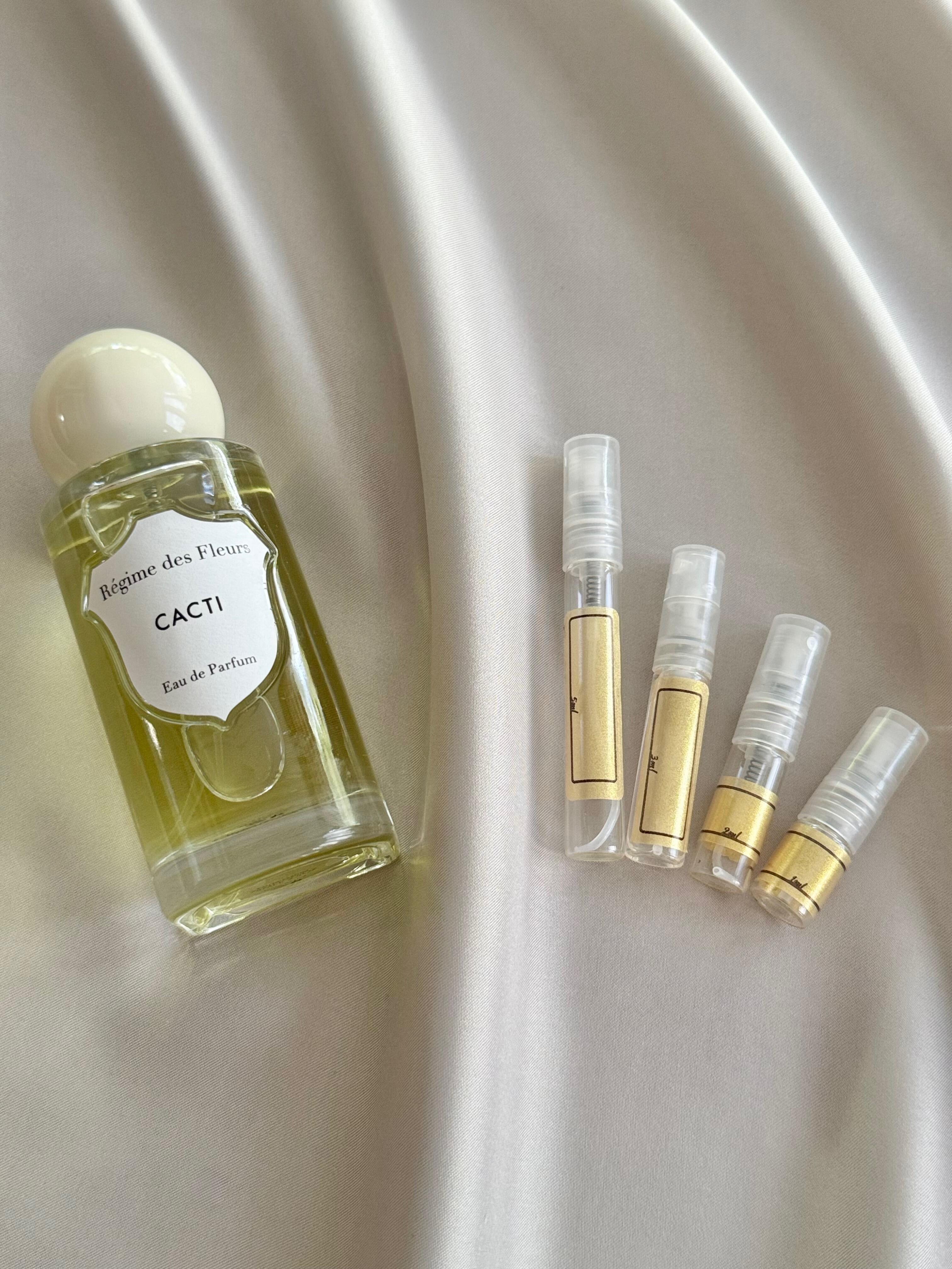 Regime Des Fleurs Cacti with sample bottles