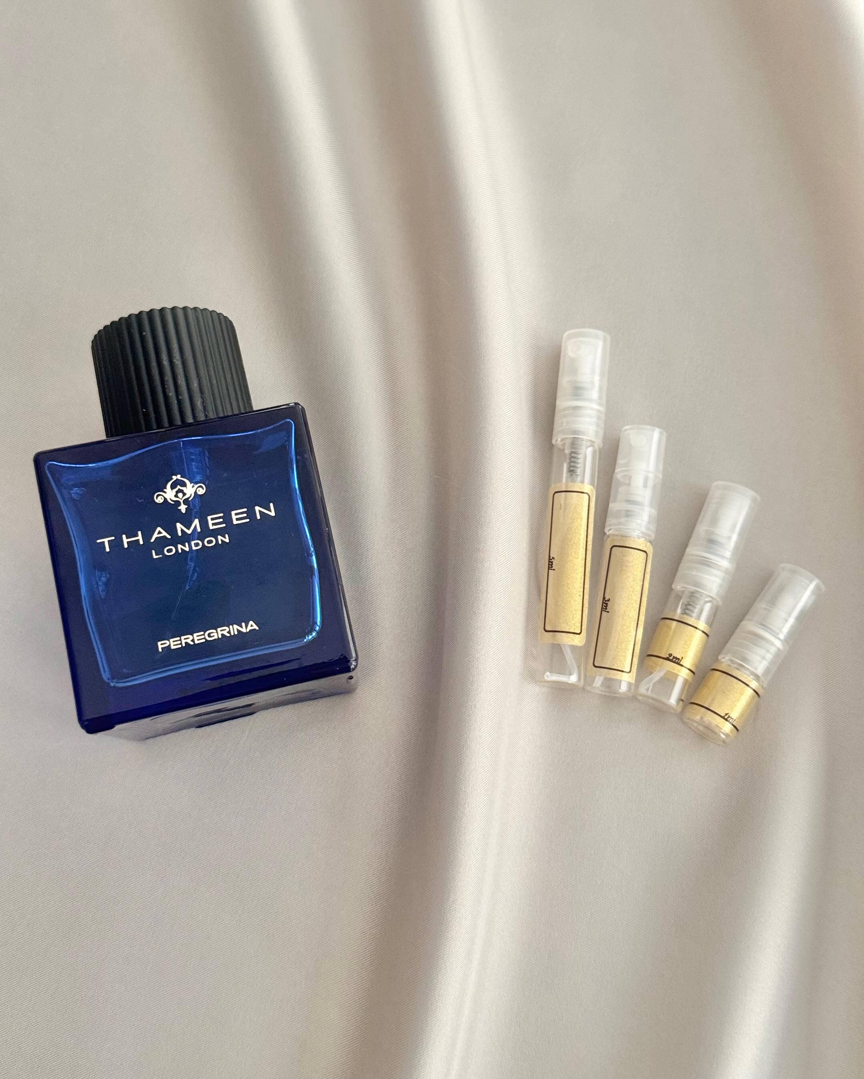 Thameen Peregrina perfume with sample bottles