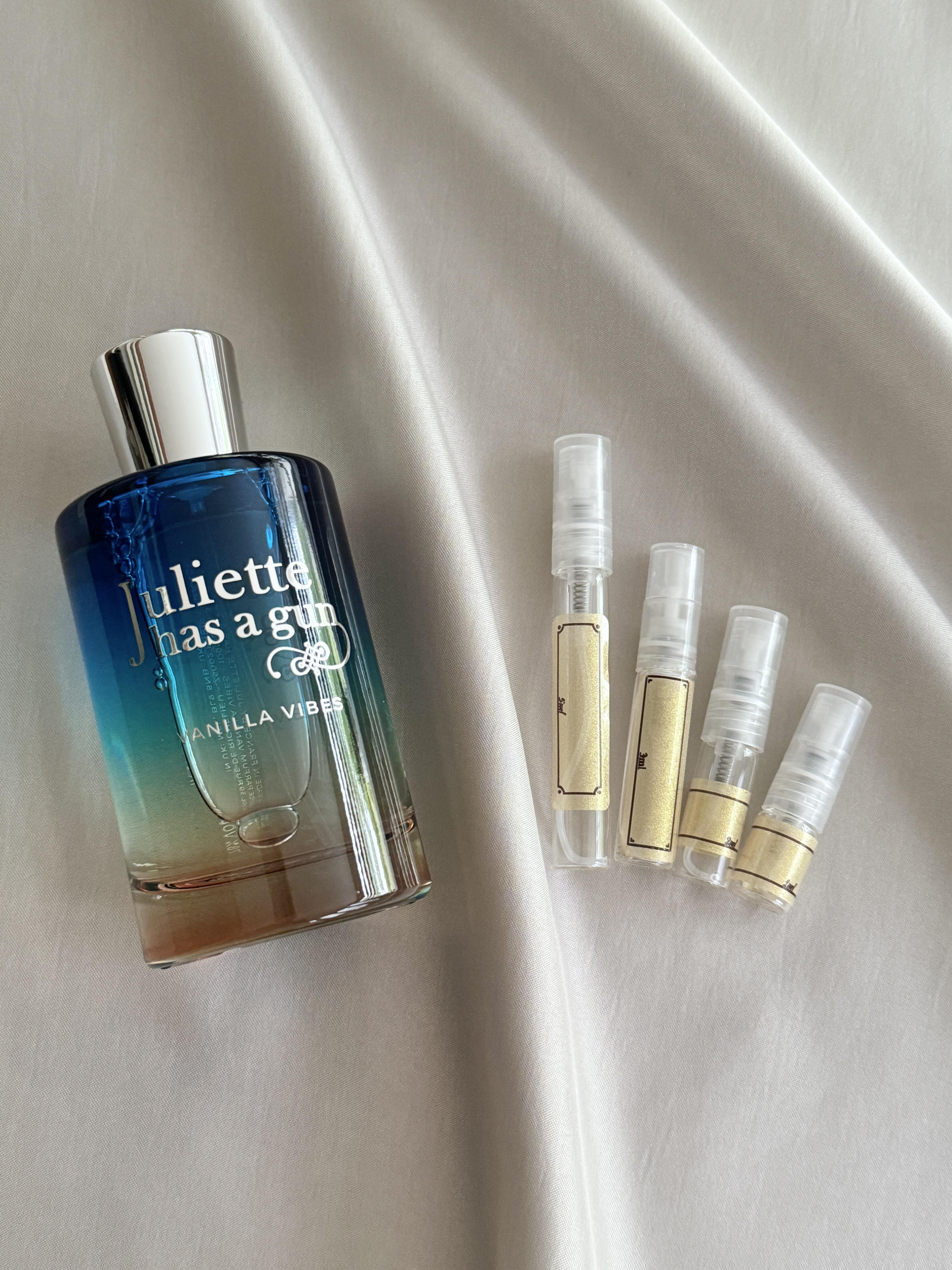 Juliette has a Gun Vanilla Vibes with samples bottles