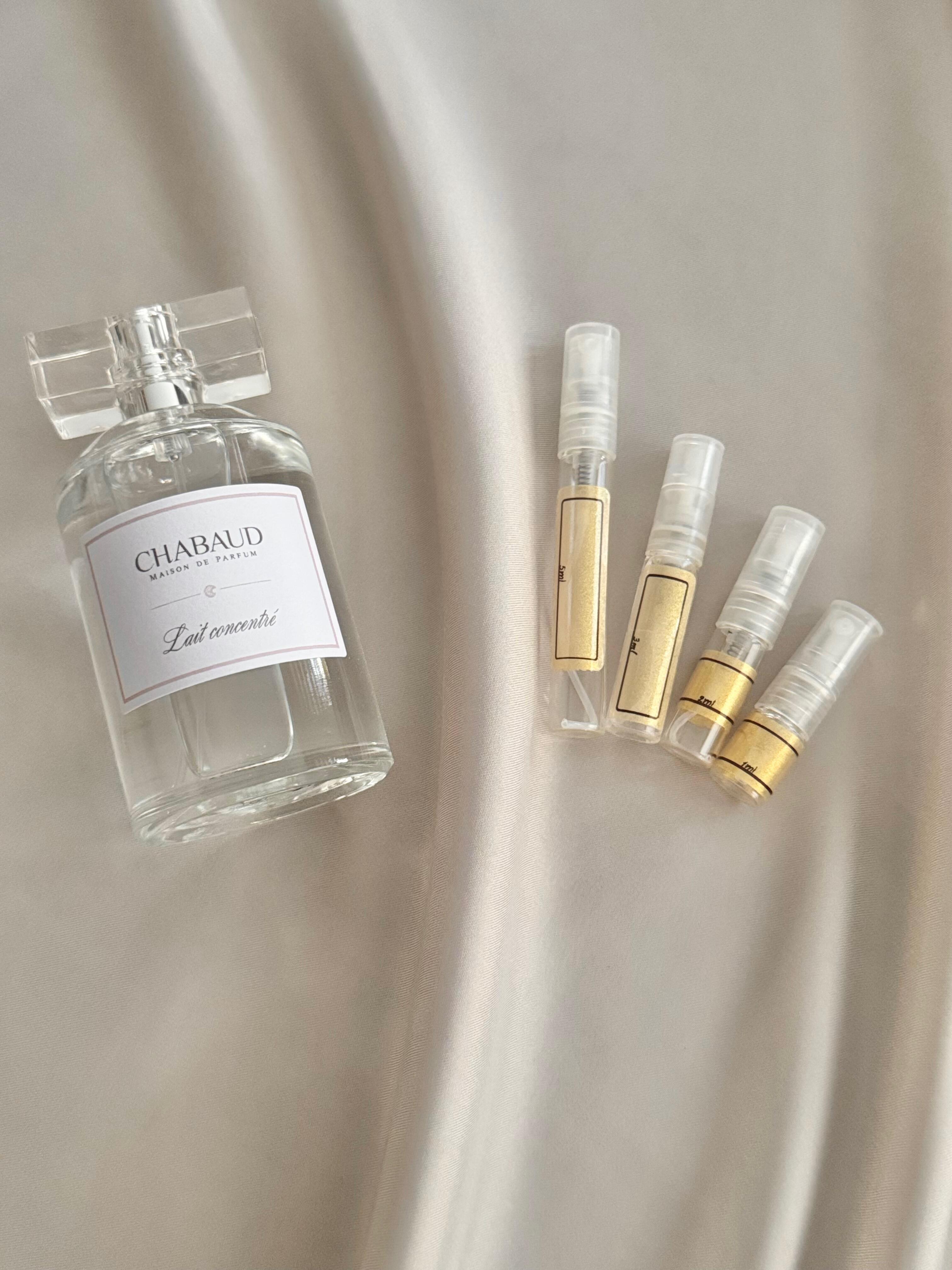 Chabaud Lait Concentre perfume with sample bottles