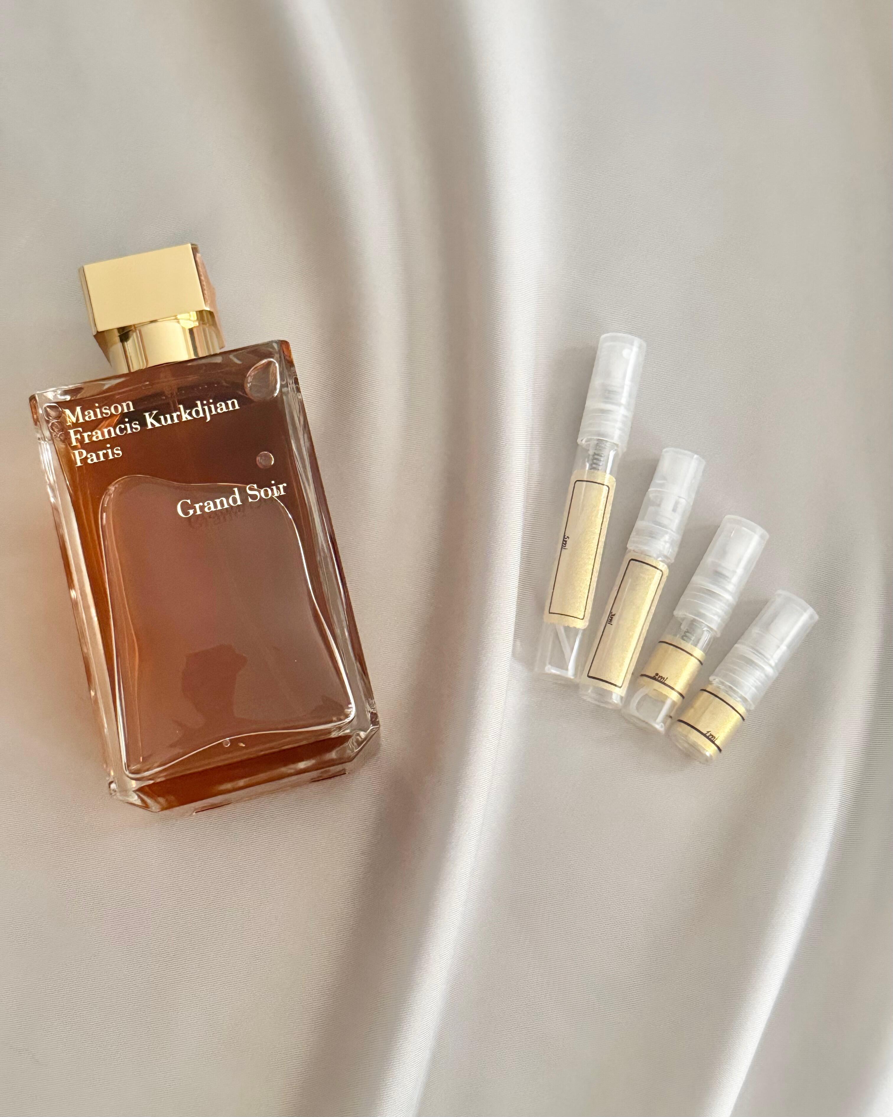 Maison Francis Kurkdjian Grand Soir with sample bottles