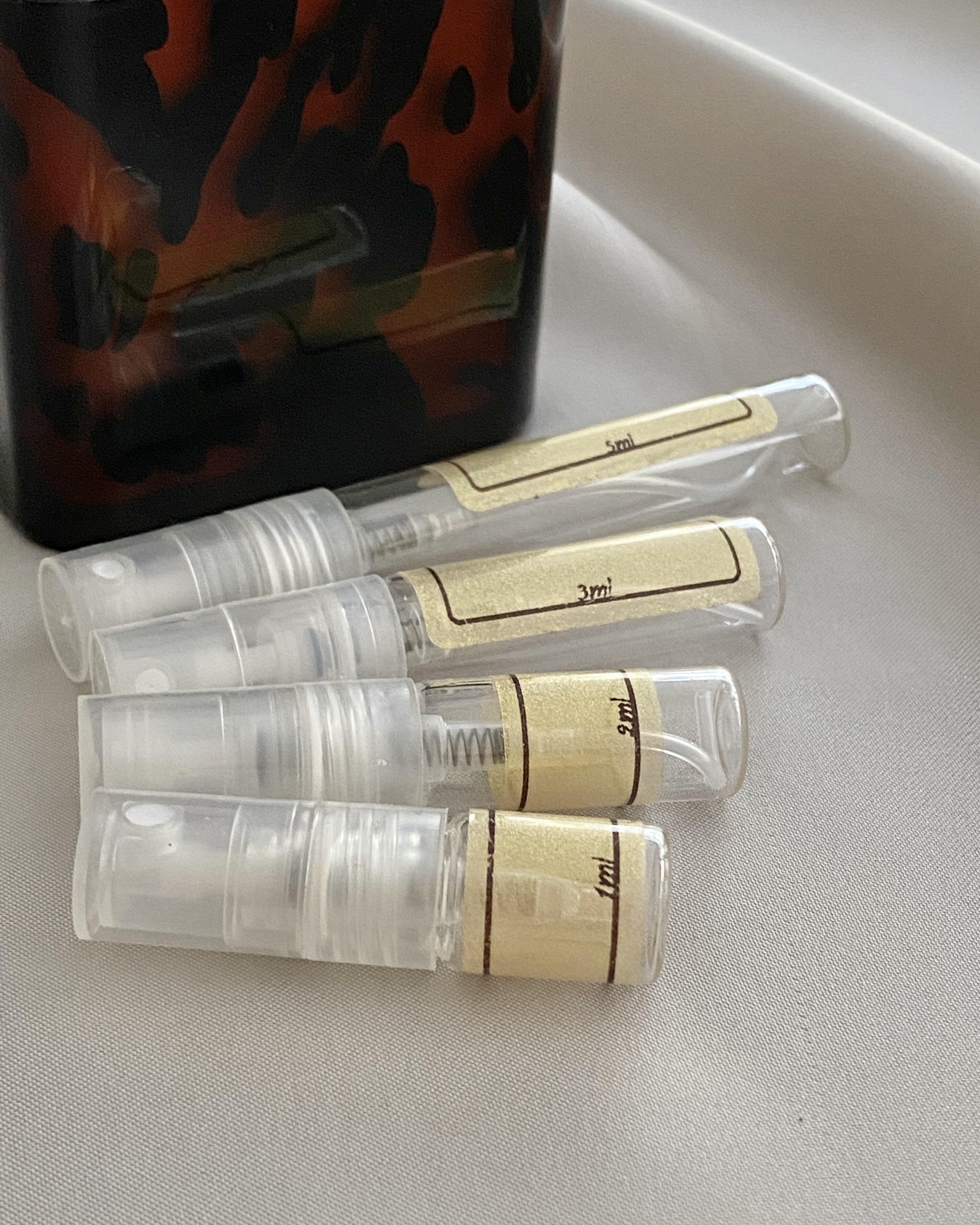 Dries Van Notes Fleur du Mal and sample bottles