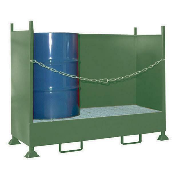 VD2 double drum spill pallet with 260 litre capacity bund