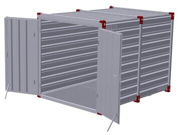 Container 3 m with bunded floor with 2 pairs of air grilles double wing door in front side