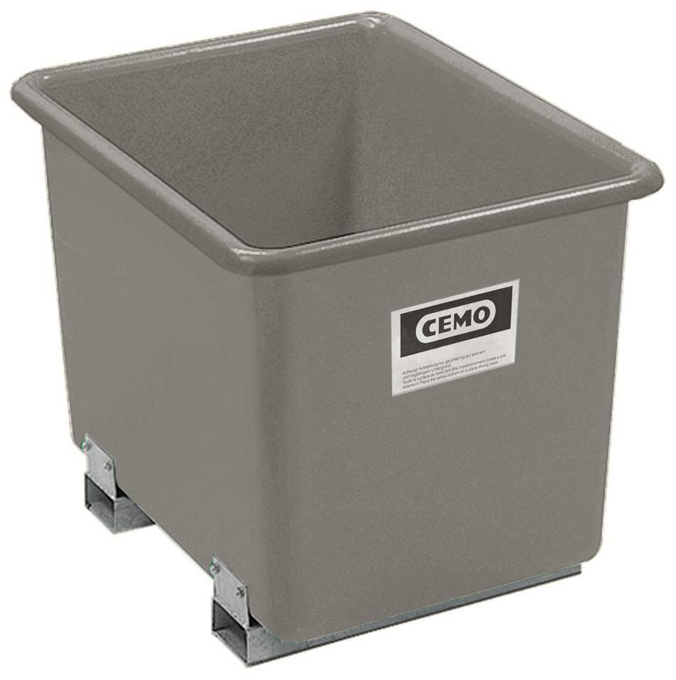 grey plastic container with forklift pockets