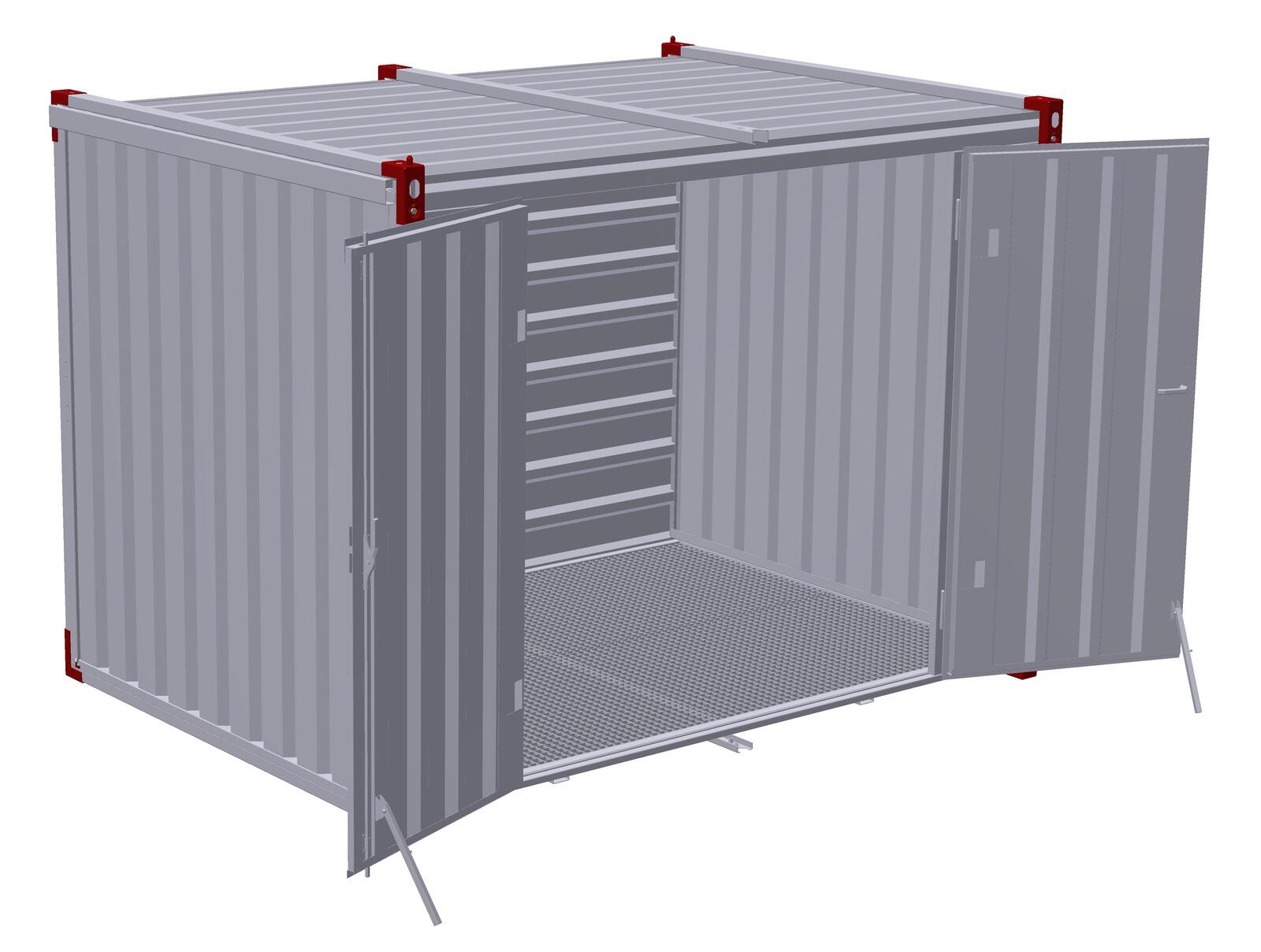 Cemo 3m COSHH Store Container with Bunded Floor & Double Side Doors