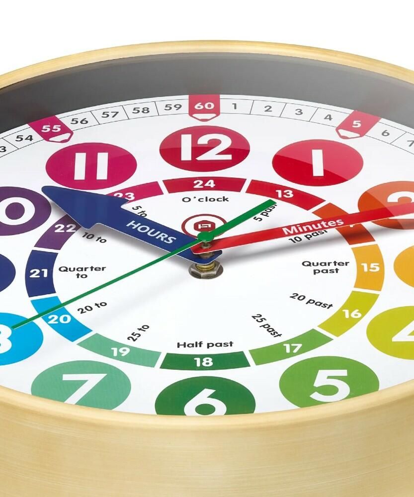 NEW - CHILDREN’S LEARNING LARGE 12” WALL CLOCK
