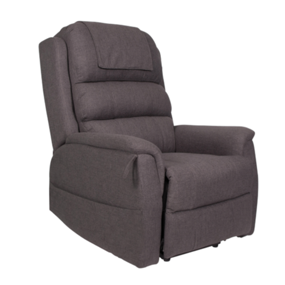 Aspire Oregon Lift Single Action Recline Chair In Charcoal Fabric