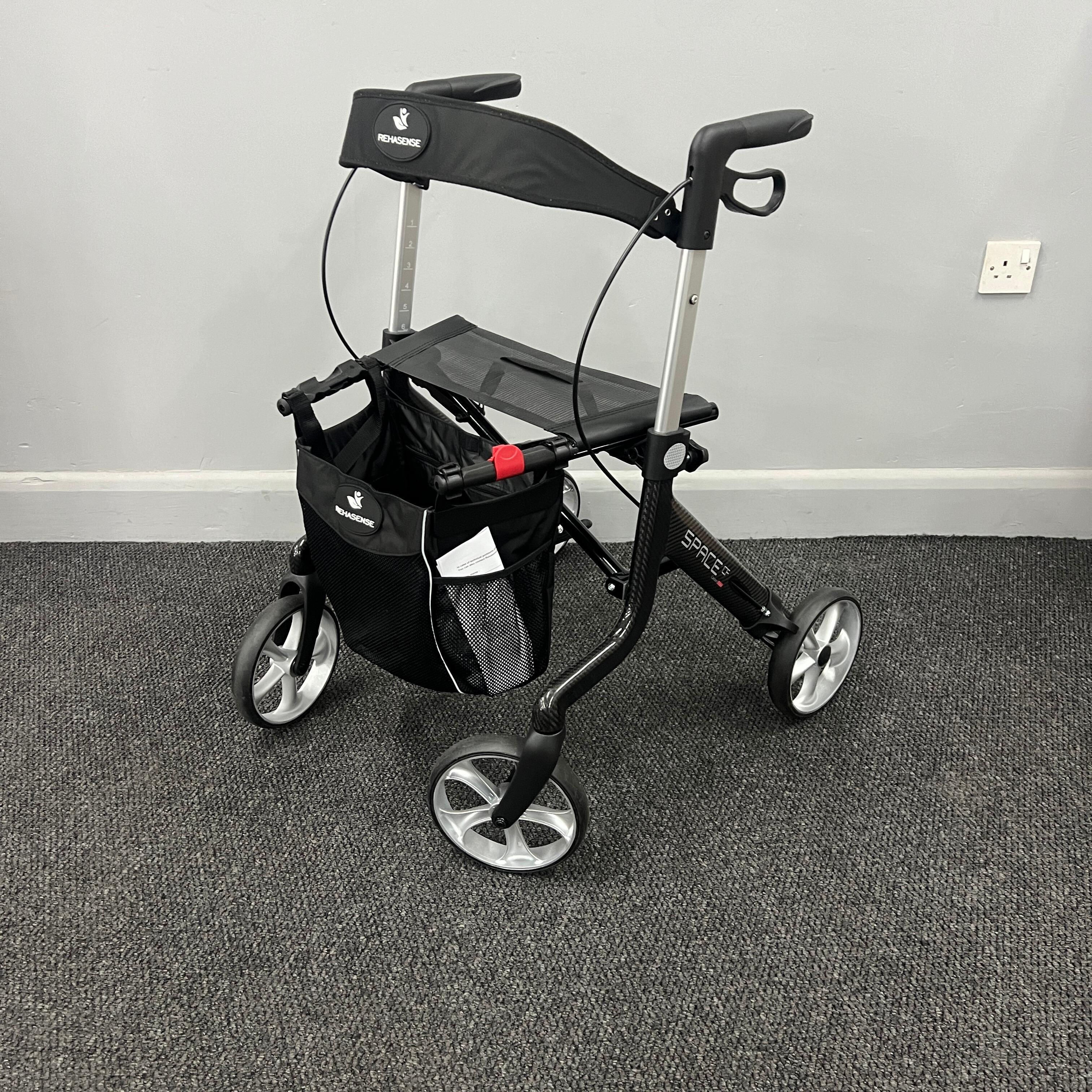 Rehasense Space CF Rollator with 8" TPE wheels