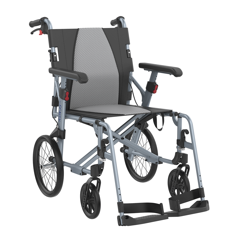 Rehasense Icon 35 LX Attendant Wheelchair with removable leg rests