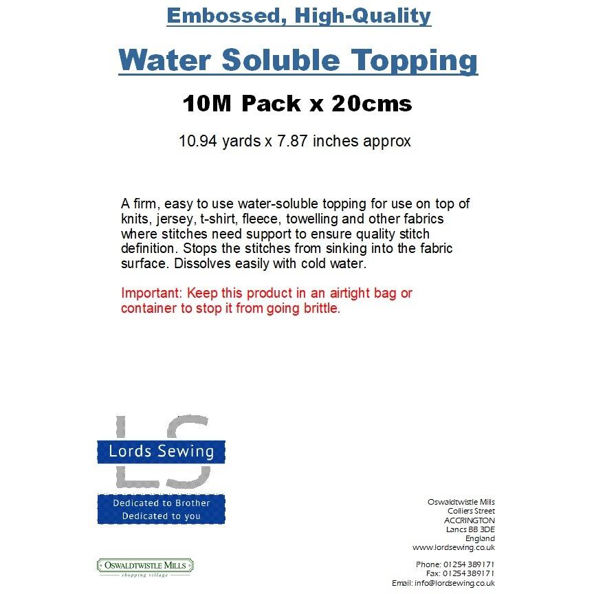 Water Soluble Topping 10m 2