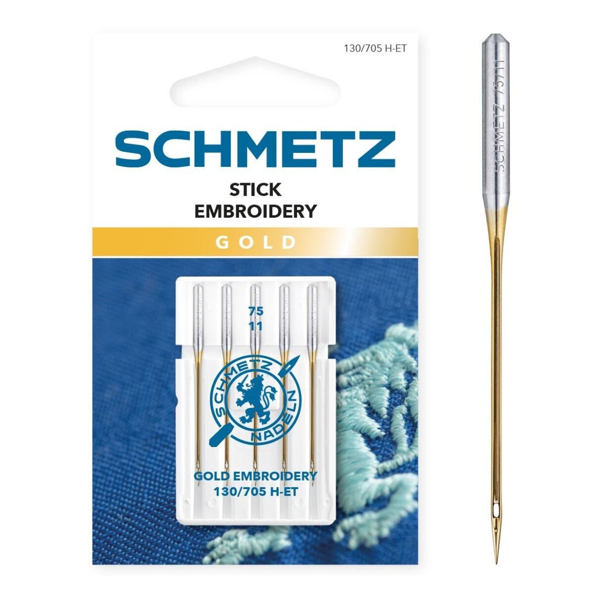 Aiguilles Pour Machine à Broder Schmetz - Lot De 5 (tailles 75 Et 90) - Pour Fils Délicats, Chas Large