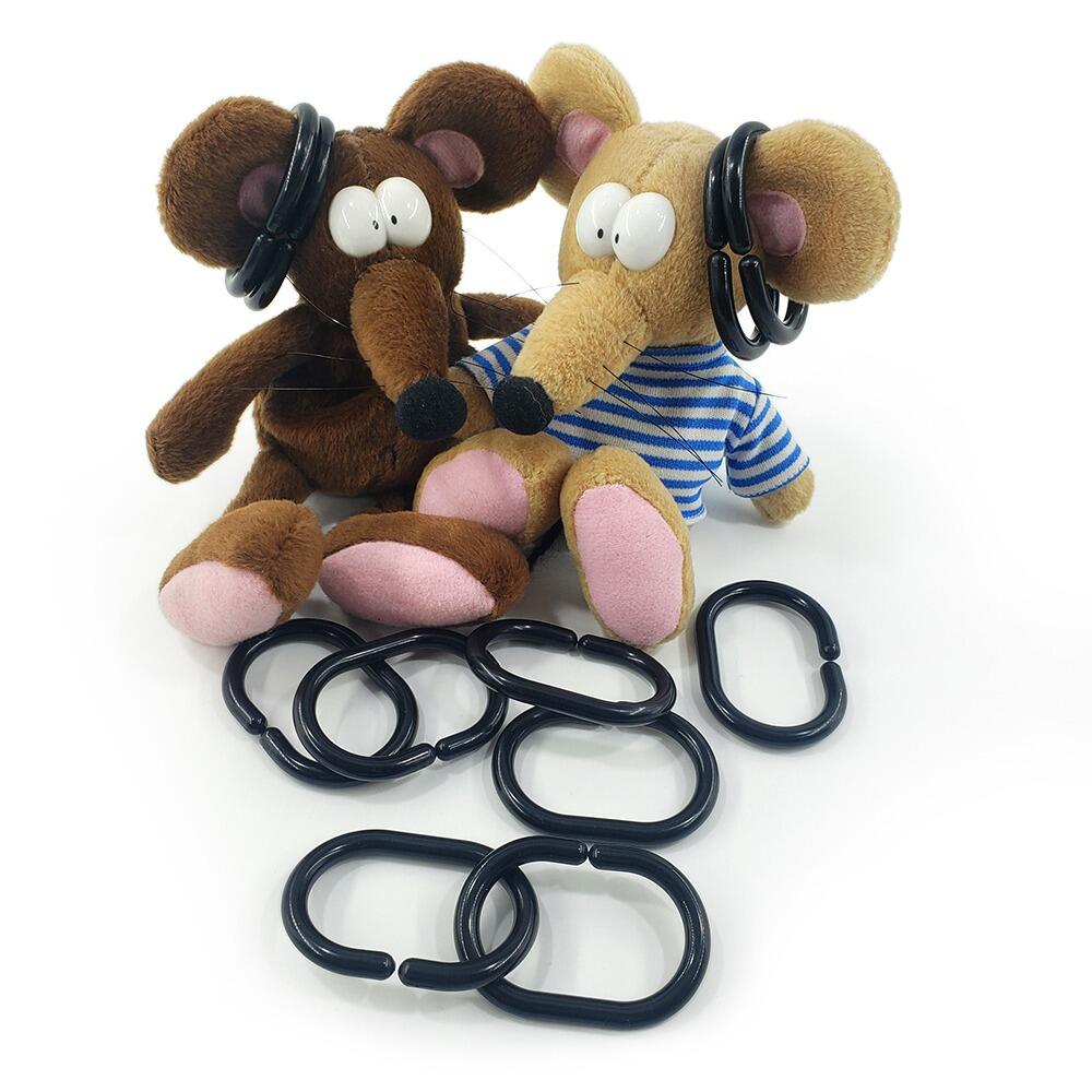rat hammock hangers, plastic shower curtain rings, chinchilla hammock hangers
