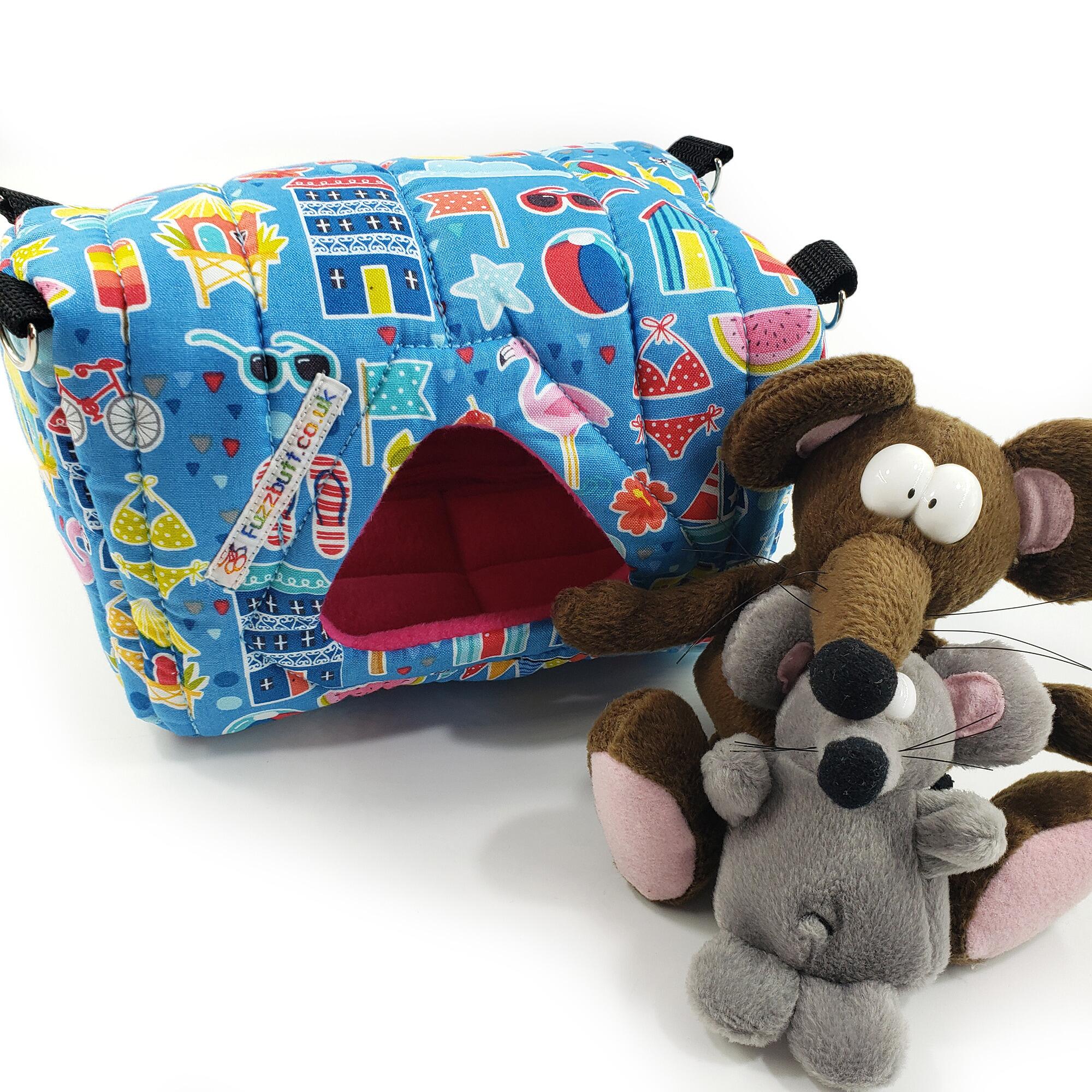 Fuzzbutt mini sleeping Cube, fleecy hanging cage cube for mice, hamsters, tiny furries!