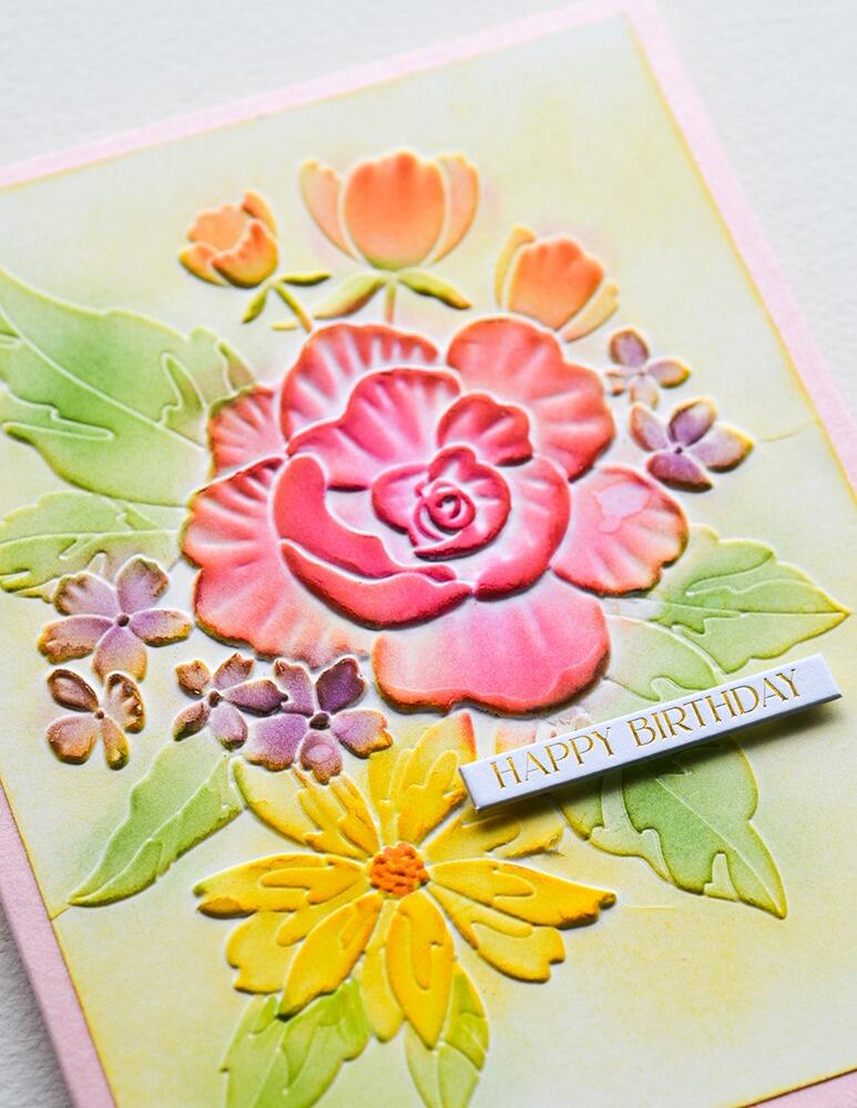 Memory Box - EF1025 Cheerful Floral 3D Embossing Folder and Die