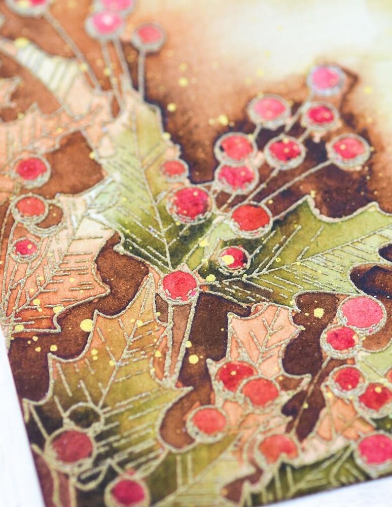 Memory Box - CS2084 Leaves and Berries Cling Stamp set