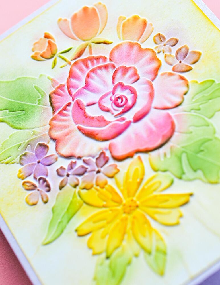 Memory Box - EF1025 Cheerful Floral 3D Embossing Folder and Die