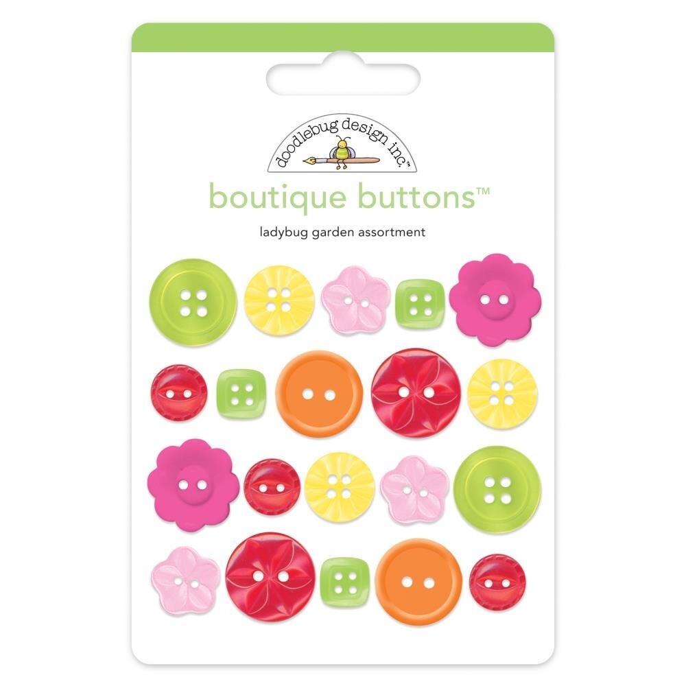 Doodlebug Boutique Buttons Ladybug Garden Assortment