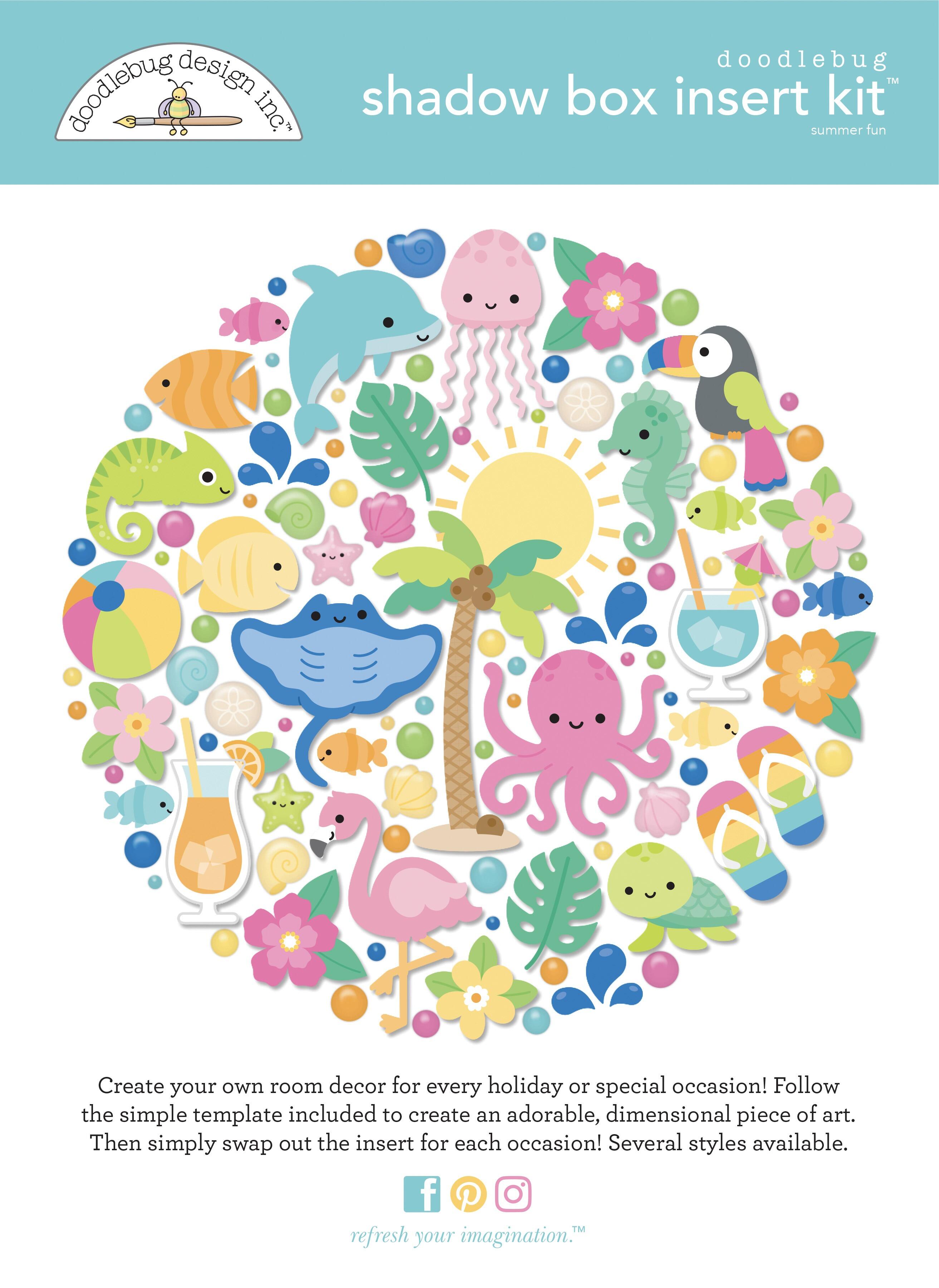 Doodlebug Design Shadow Box Insert Kit - Summer Fun Shadowbox